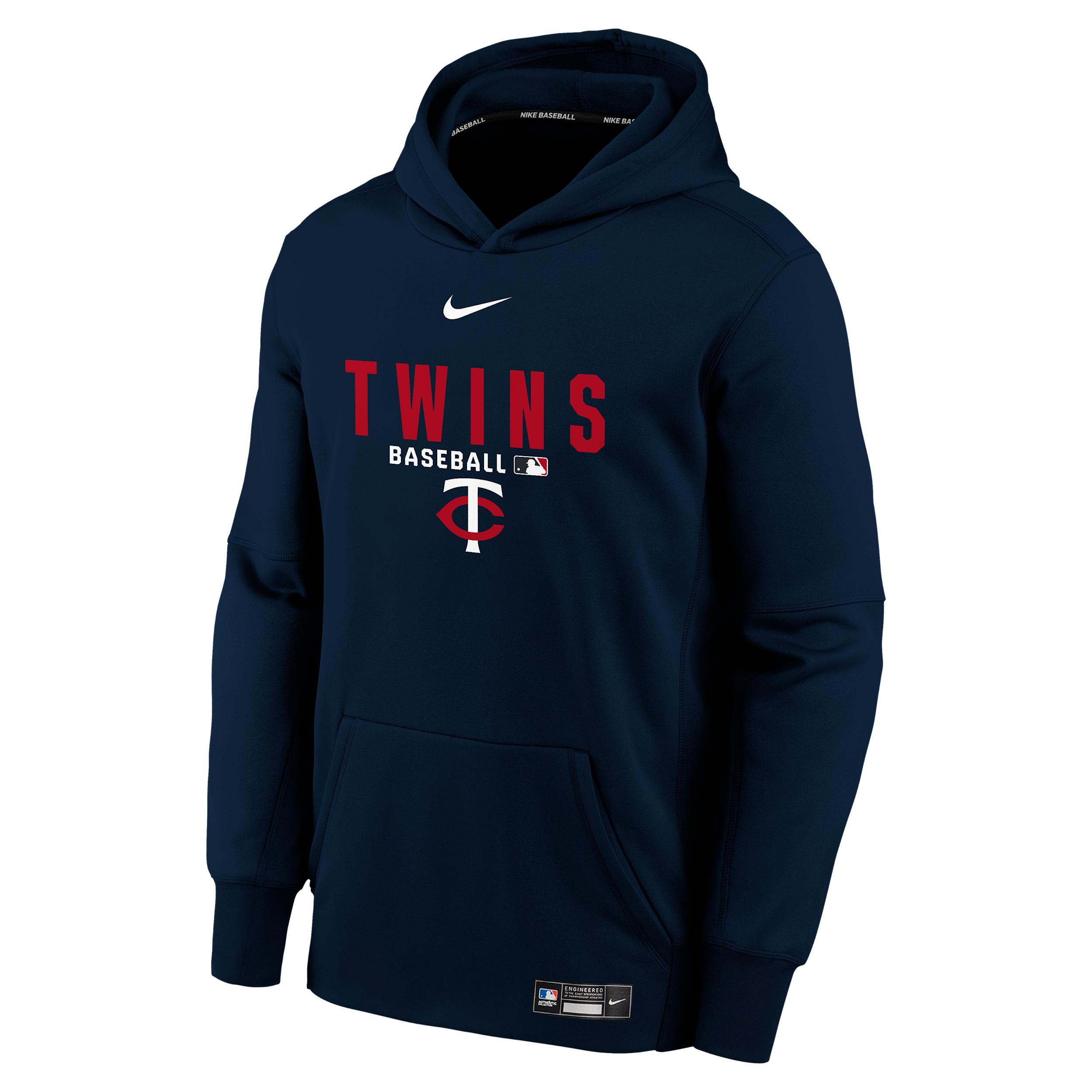 Minnesota Twins Authentic Collection Big Kids' Nike Therma-FIT MLB Pullover Hoodie by NIKE