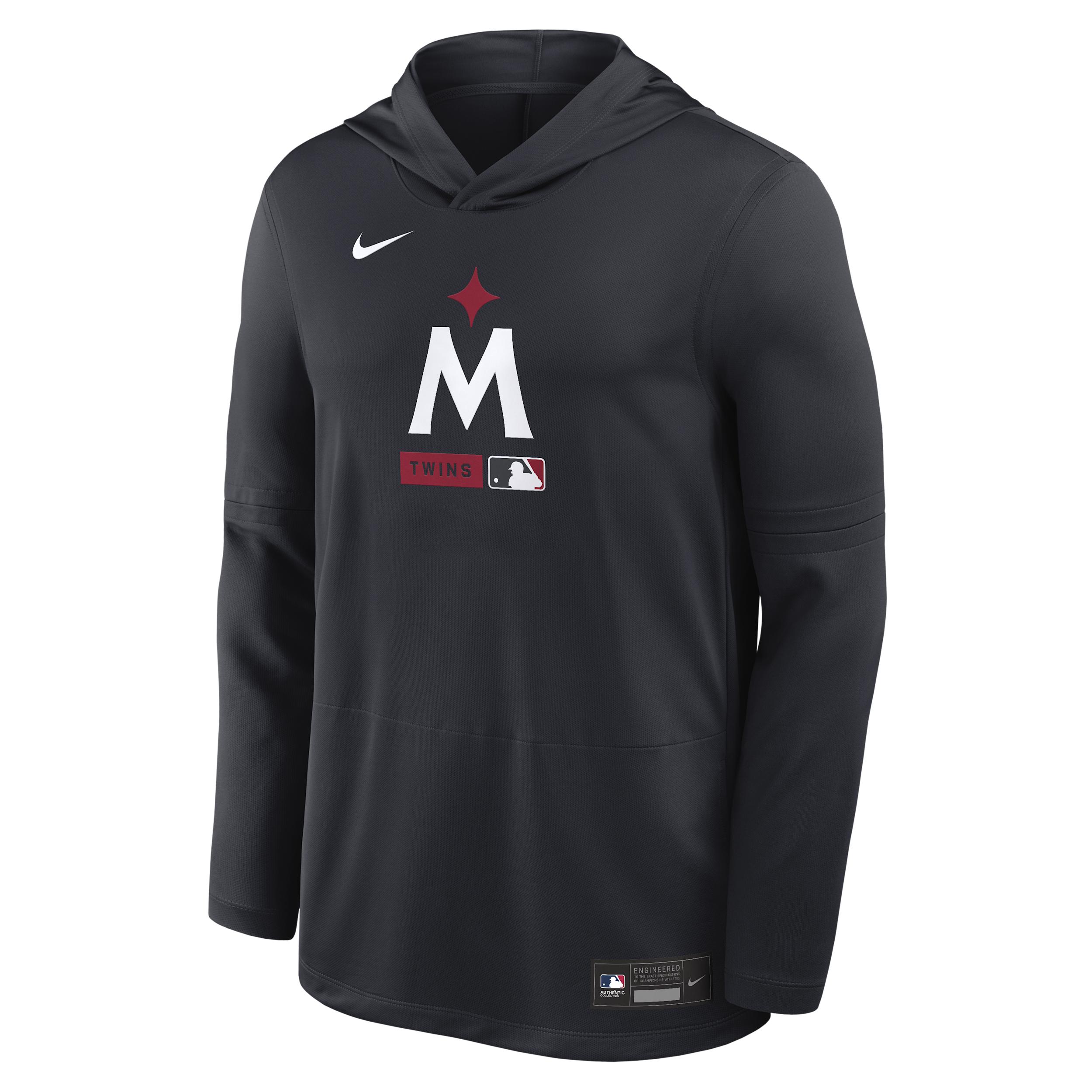 Minnesota Twins Authentic Collection Nike Men's Dri-FIT MLB Long-Sleeve Hooded Top by NIKE