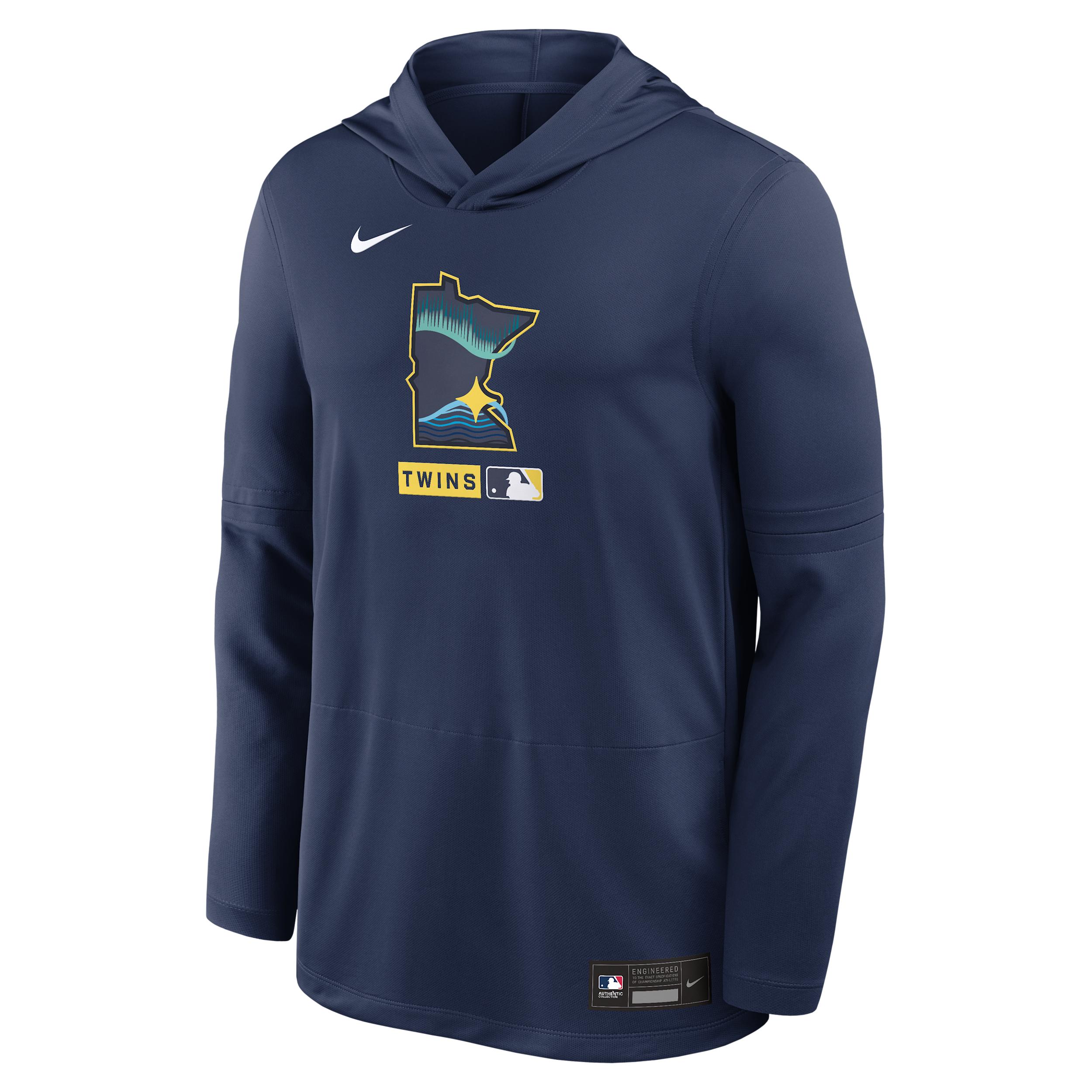 Minnesota Twins City Connect Nike Men's Dri-FIT MLB Long-Sleeve Hooded Top by NIKE