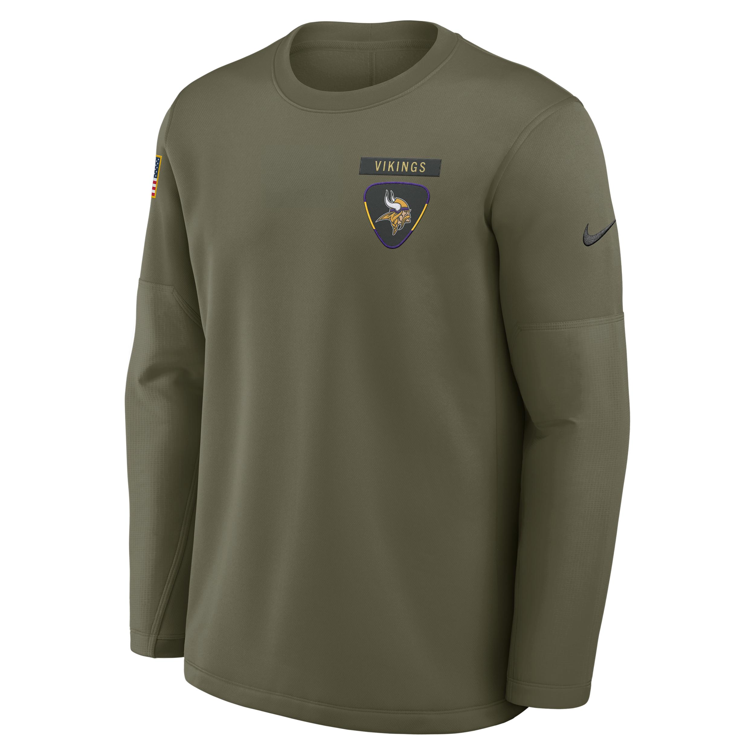 Minnesota Vikings Salute to Service Sideline Triumphant Win Coach Nike Men's NFL Pullover Crew by NIKE