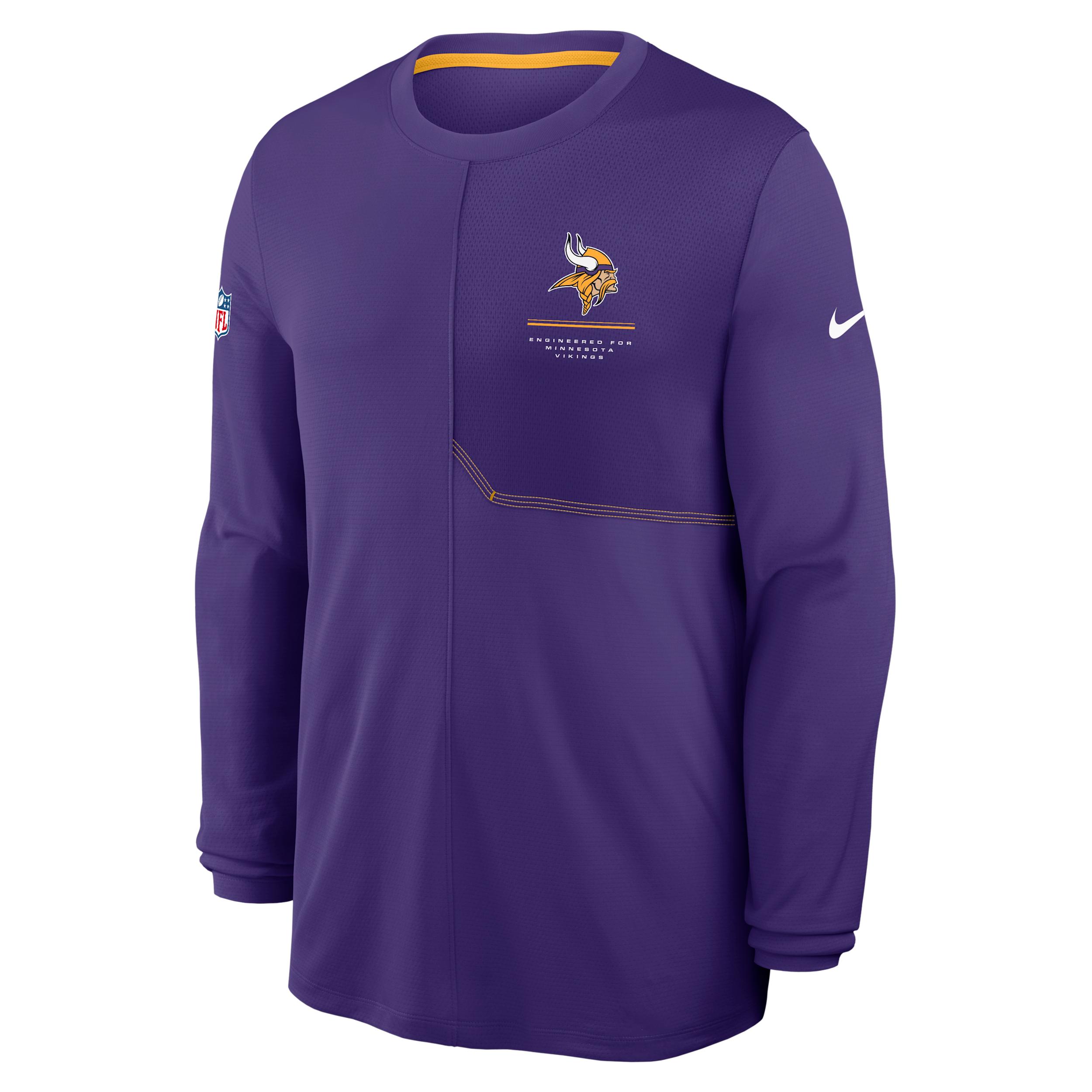 Minnesota Vikings Sideline Coach Nike Men's Dri-FIT NFL Long-Sleeve Top by NIKE