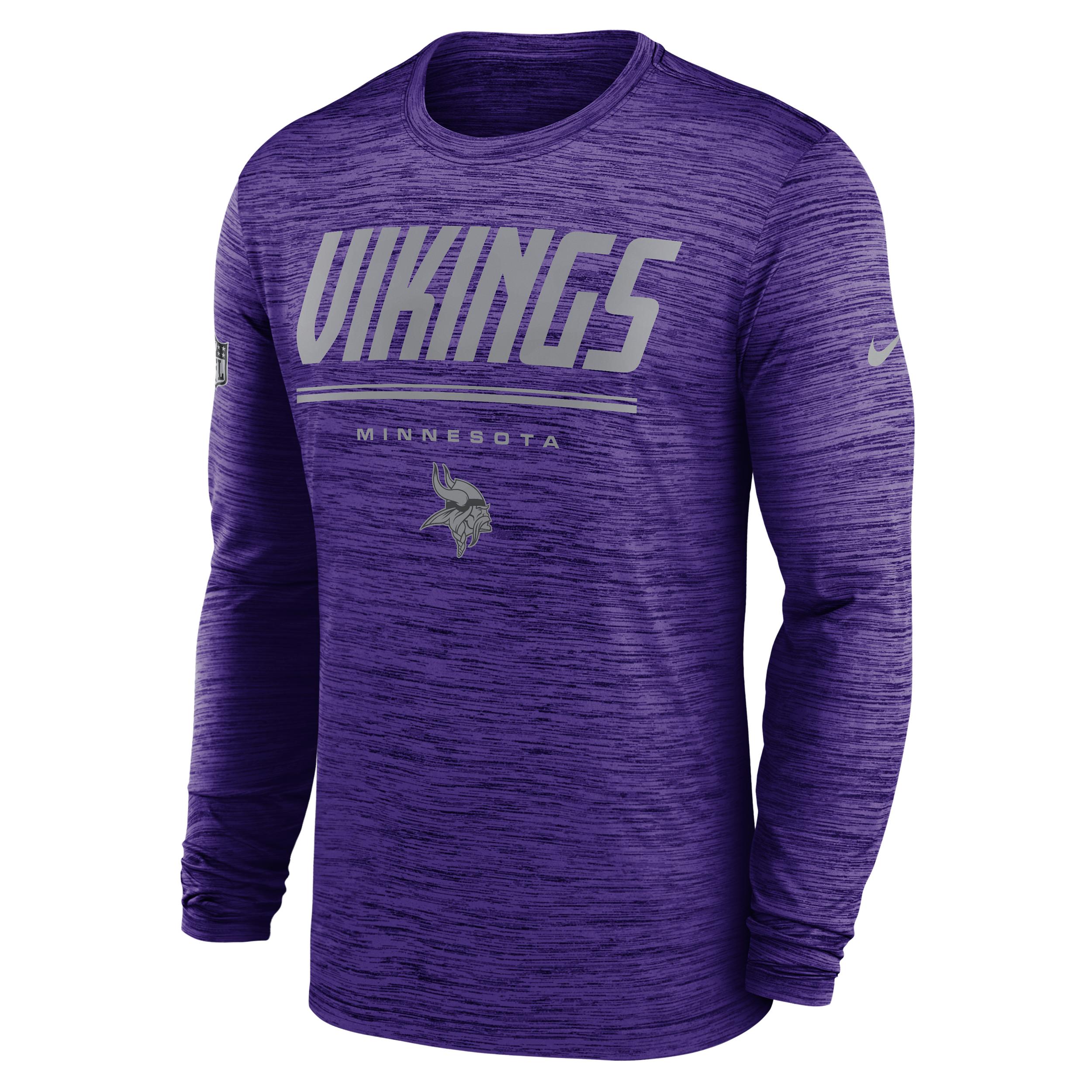 Minnesota Vikings Sideline Team Issue Velocity Nike Men's Dri-FIT NFL Long-Sleeve T-Shirt by NIKE