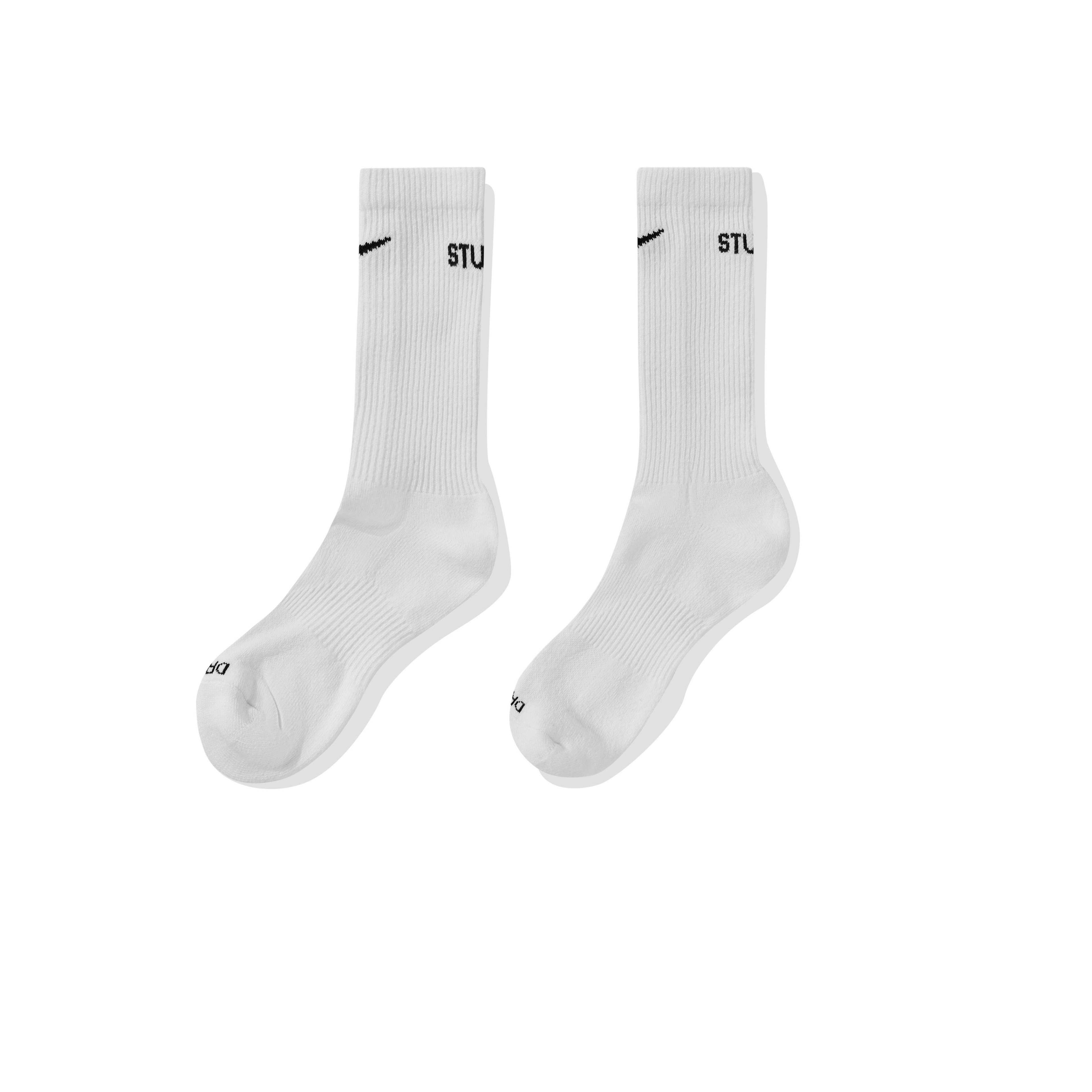 NIKE - STÜSSY Everyday Plus Crew Sock 3 Pack - (White) by NIKE
