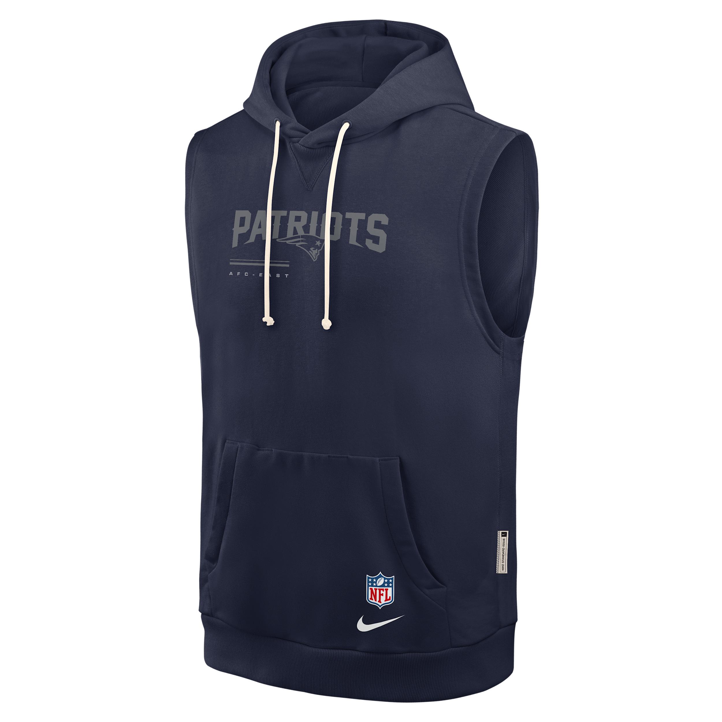 New England Patriots Sideline Nike Men's Dri-FIT NFL Sleeveless Pullover Hoodie by NIKE