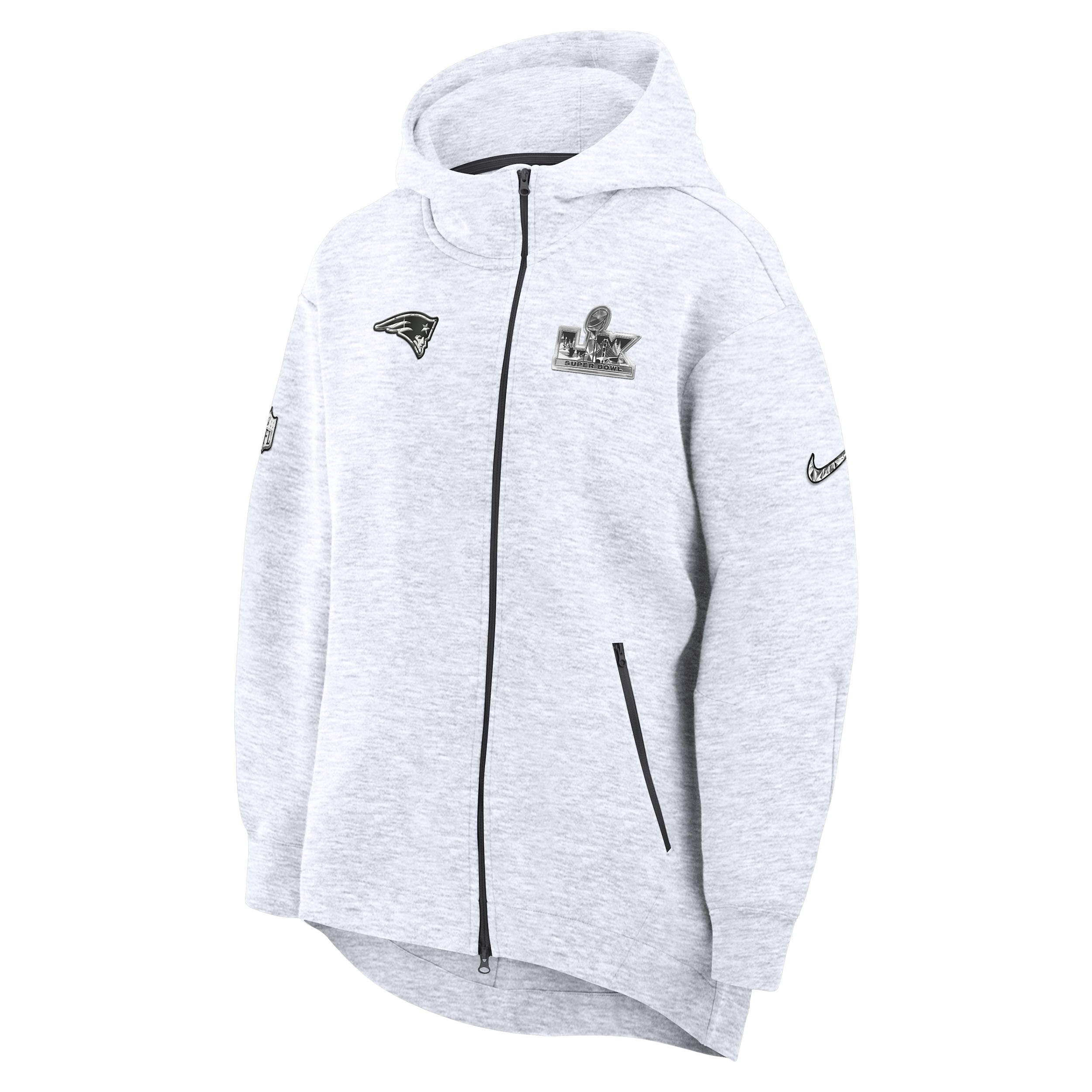 New England Patriots Super Bowl LX Opening Night Tech Fleece Nike Women's NFL Full-Zip Hooded Cape by NIKE