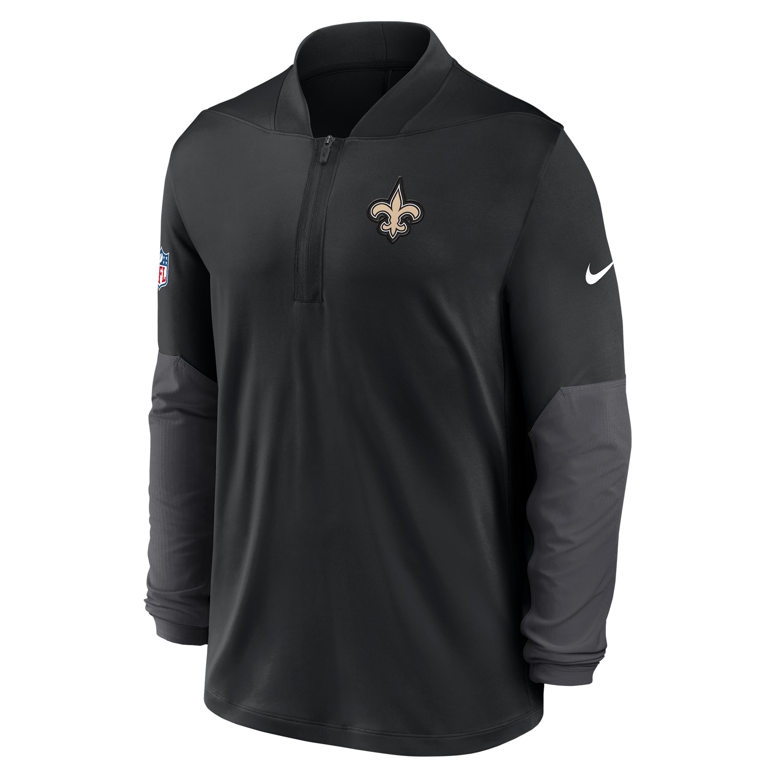 New Orleans Saints Feel The Pressure Nike Men's Dri-FIT NFL 1/2-Zip Top by NIKE
