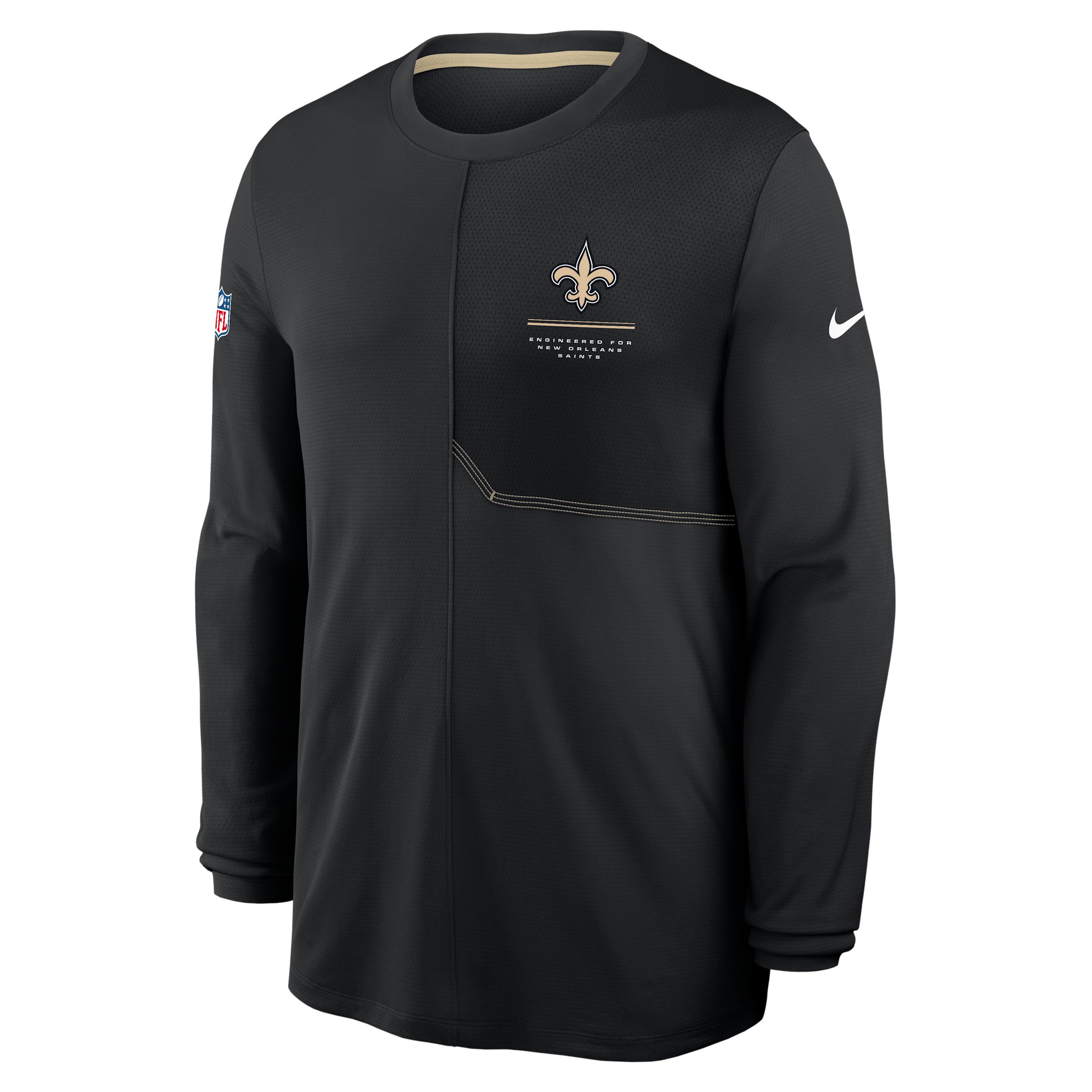 New Orleans Saints Sideline Coach Nike Men's Dri-FIT NFL Long-Sleeve Top by NIKE