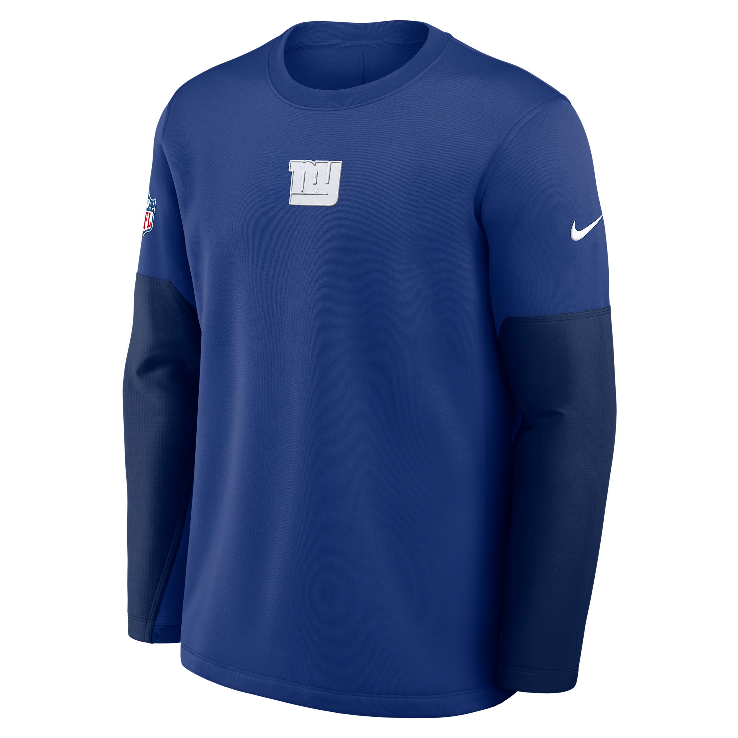 New York Giants Scripted To Win Sideline Coach Nike Men's Therma-FIT NFL Long-Sleeve T-Shirt by NIKE