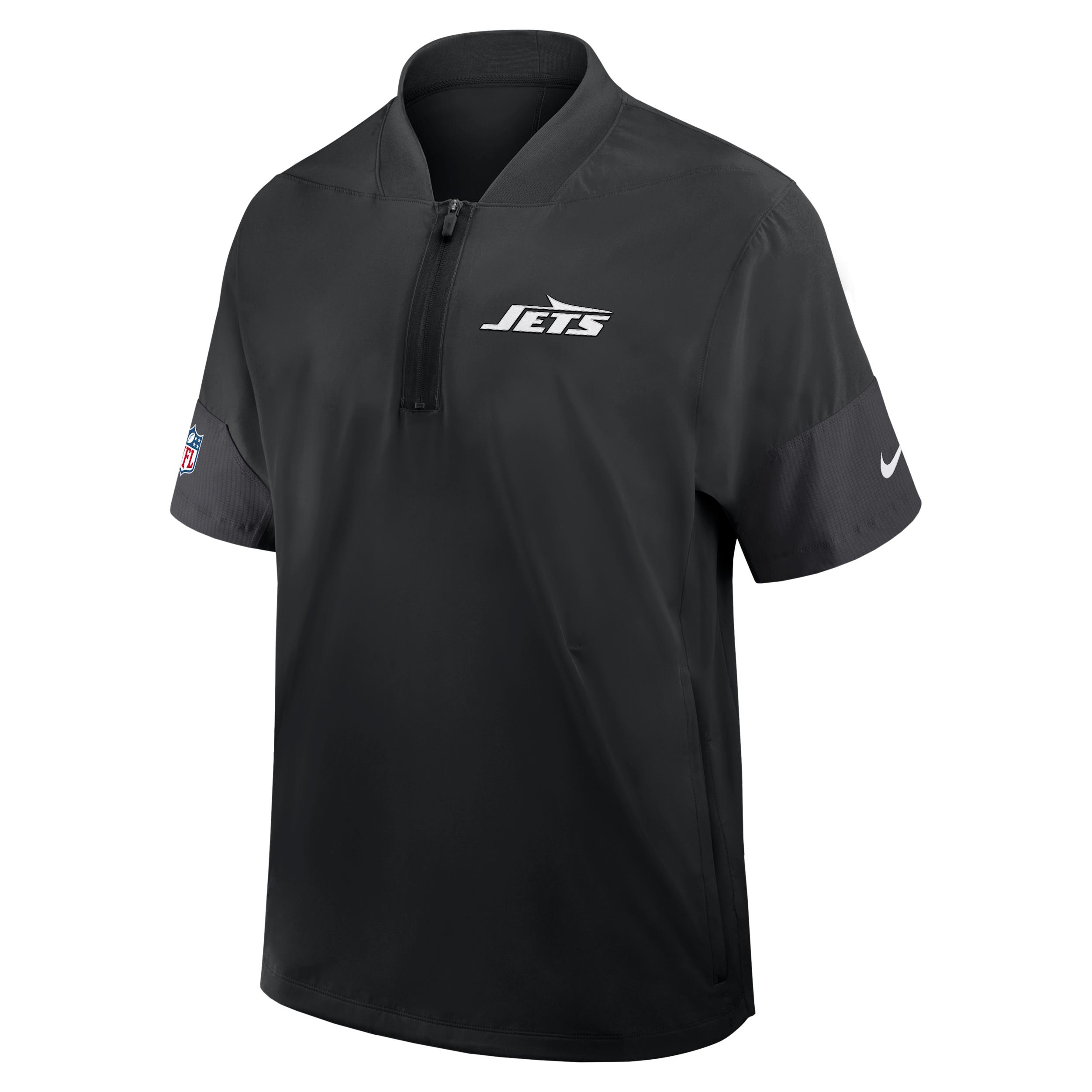 New York Jets Sideline Coach Nike Men's NFL 1/2-Zip Short-Sleeve Jacket by NIKE