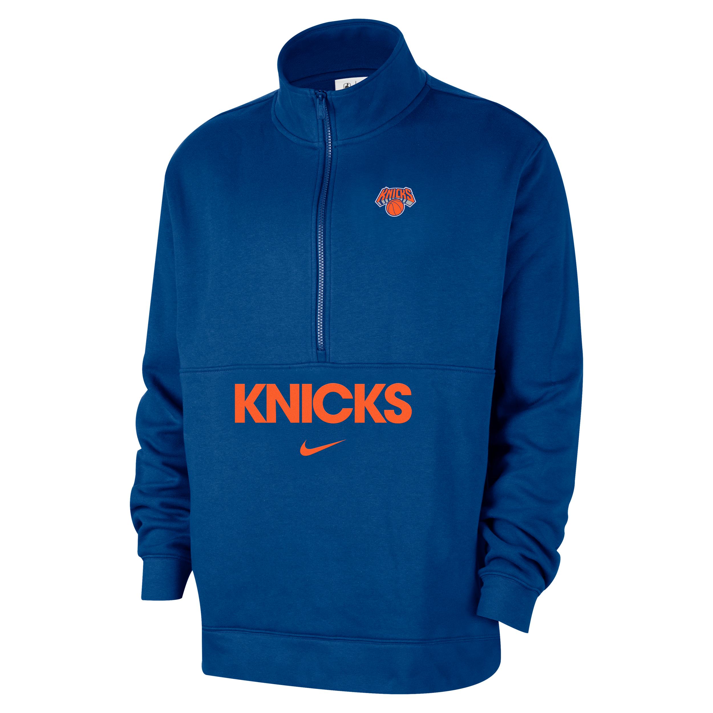 New York Knicks Club Courtside Nike Men's NBA 1/2-Zip Top by NIKE
