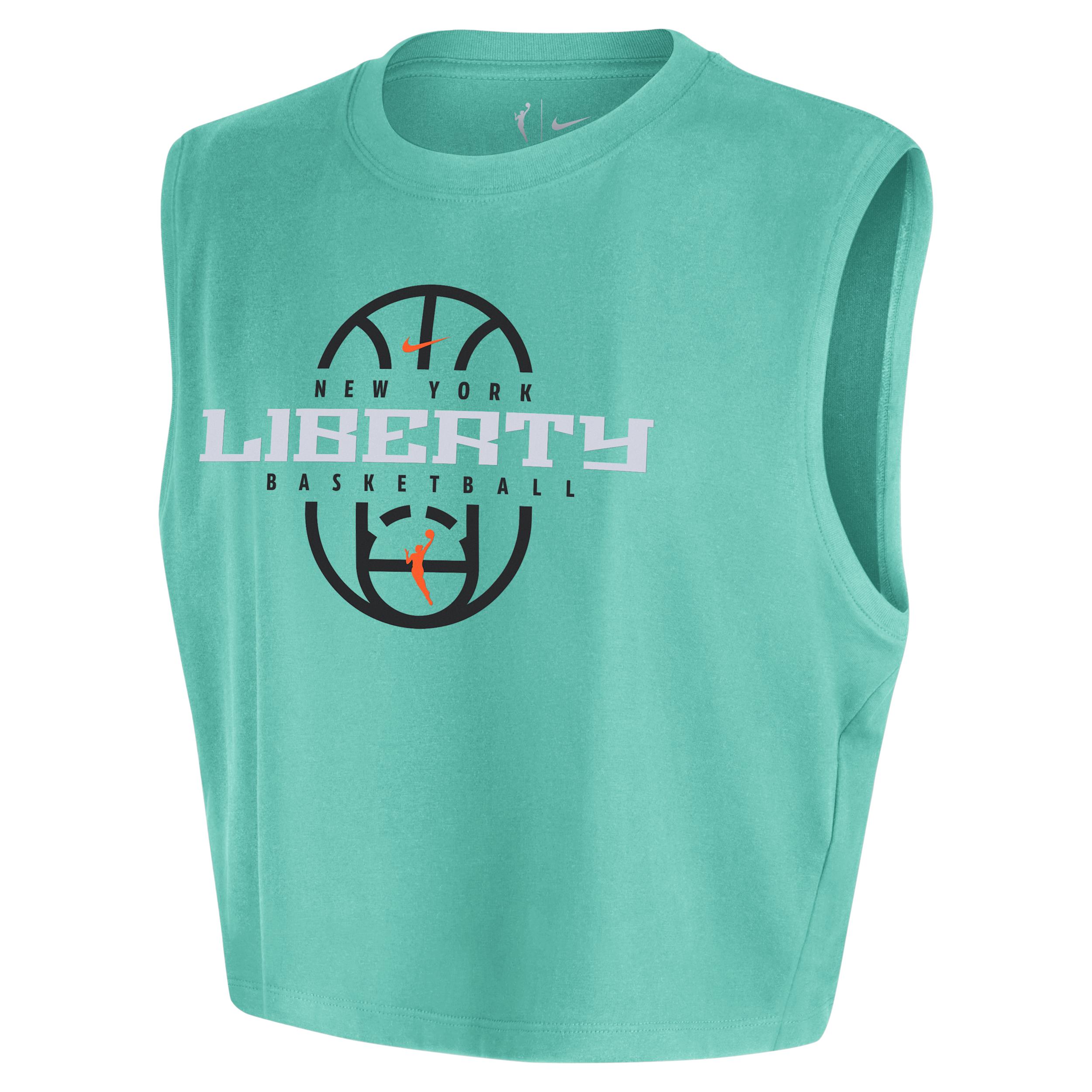 New York Liberty Nike Women's WNBA Authentic Sleeveless Cropped T-Shirt by NIKE