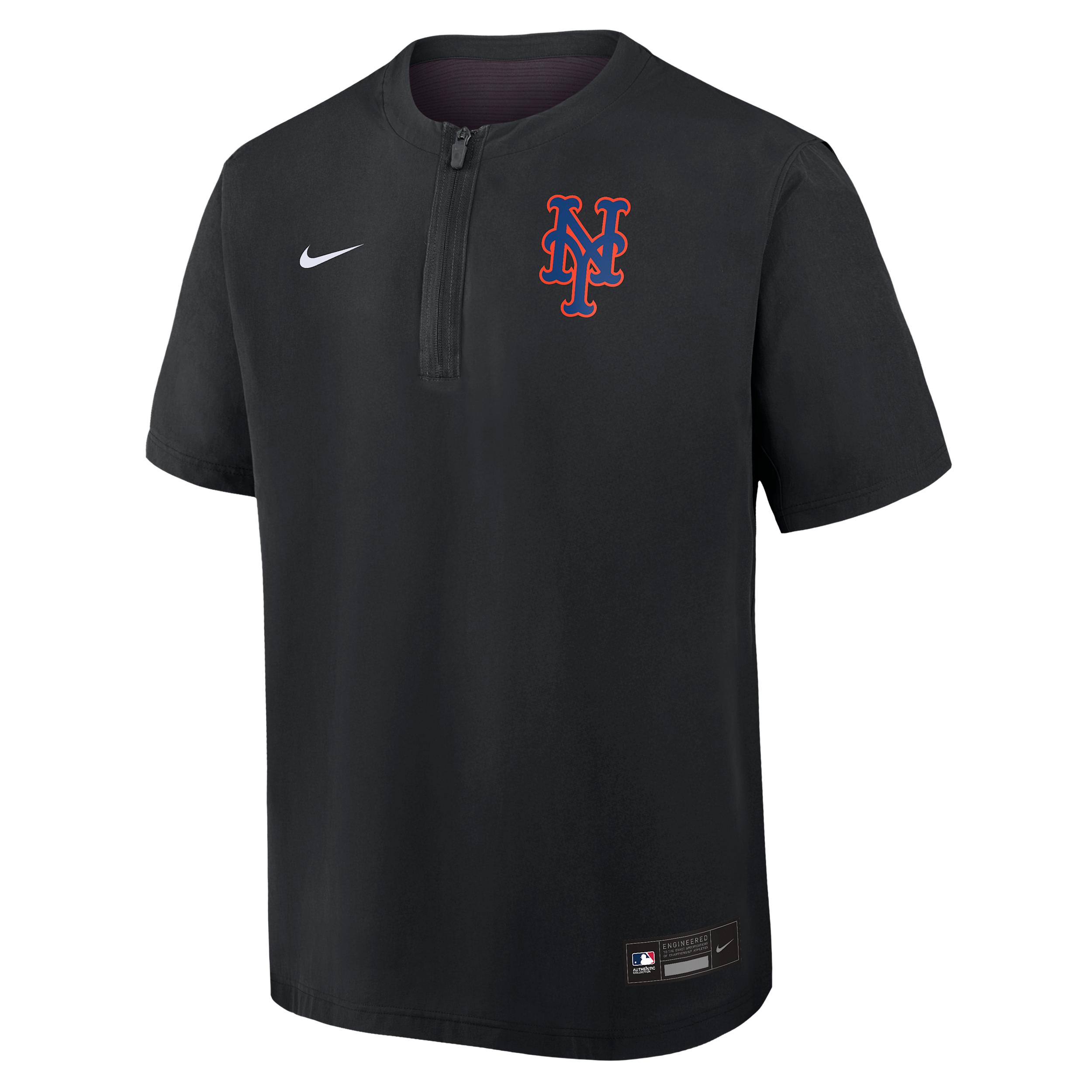 New York Mets Authentic Collection Nike Men's Dri-FIT MLB 1/4-Zip Short-Sleeve Windshirt by NIKE