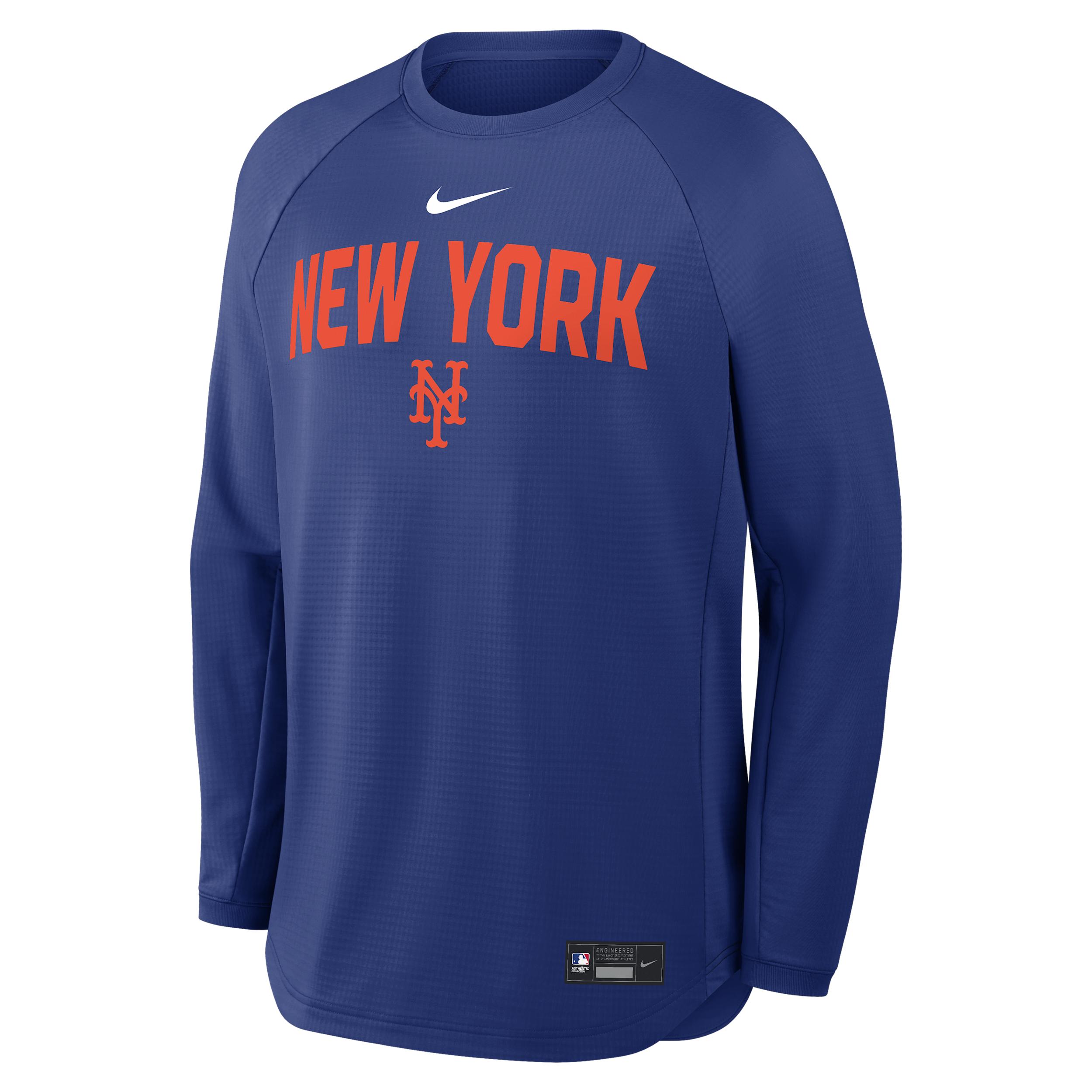 New York Mets Authentic Collection Nike Men's Dri-FIT Pullover Crew by NIKE