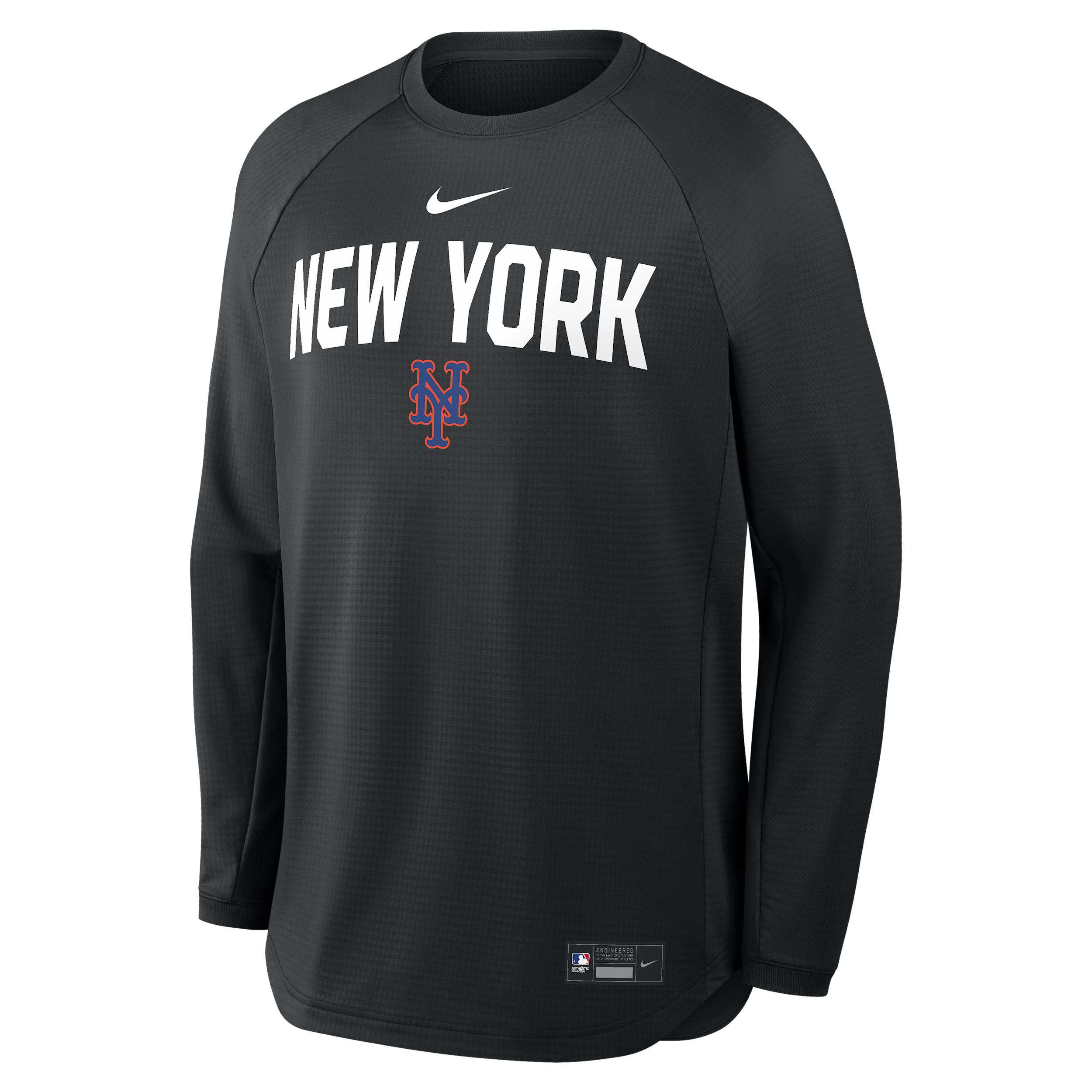 New York Mets Authentic Collection Nike Men's Dri-FIT Pullover Crew by NIKE
