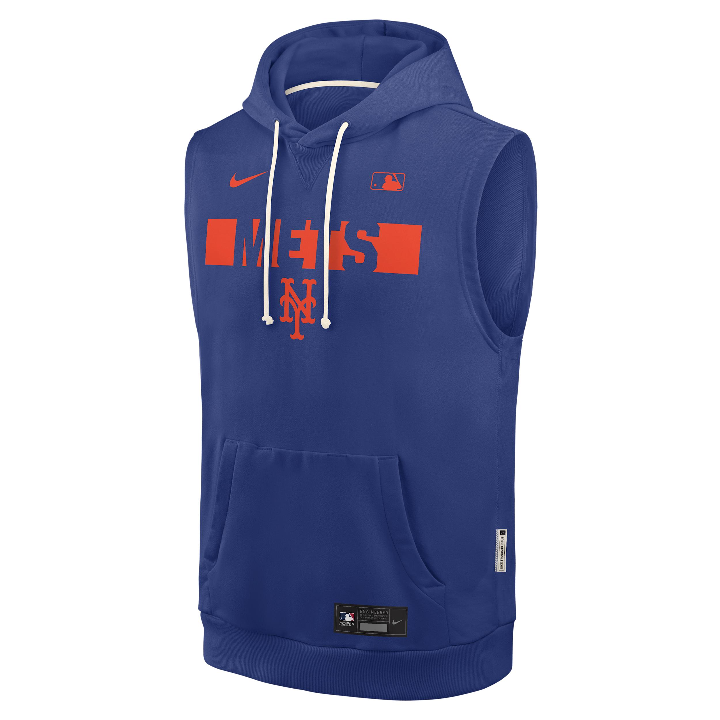 New York Mets Authentic Collection Standard Issue Nike Men's Dri-FIT MLB Sleeveless Pullover Hoodie by NIKE
