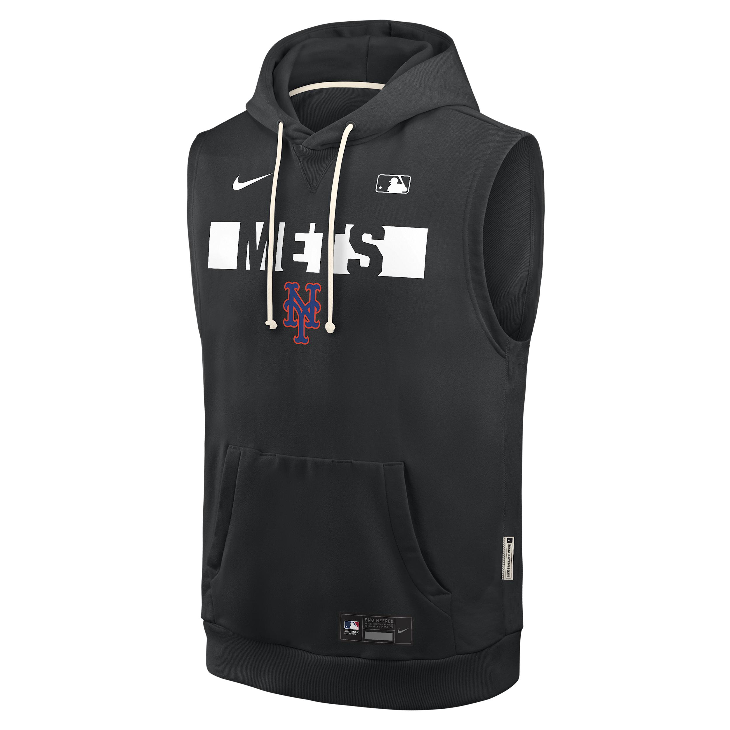 New York Mets Authentic Collection Standard Issue Nike Men's Dri-FIT MLB Sleeveless Pullover Hoodie by NIKE