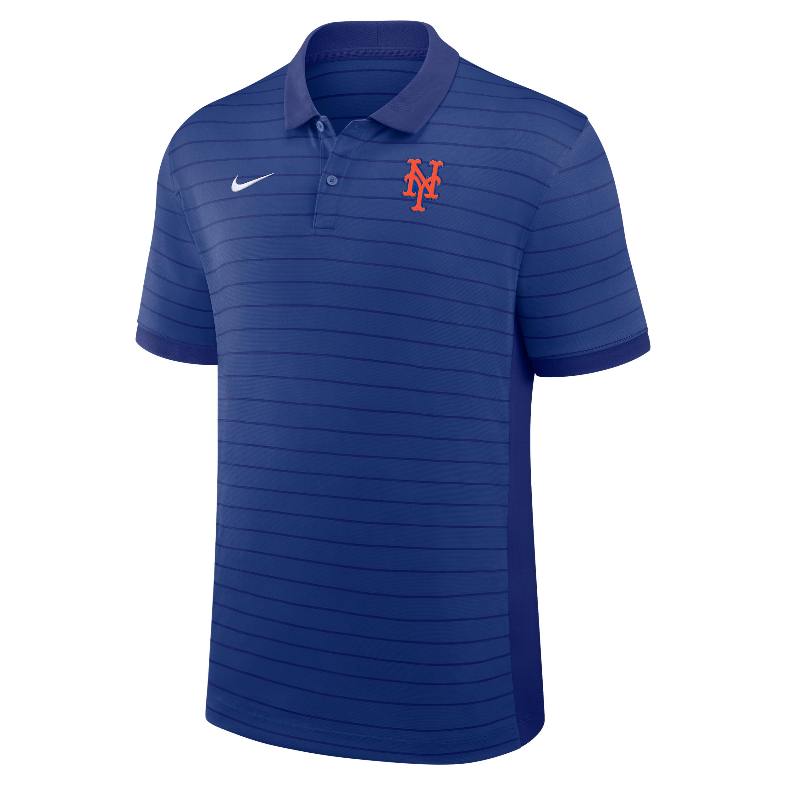 New York Mets Authentic Collection Striped Victory Nike Men's Dri-FIT MLB Polo by NIKE