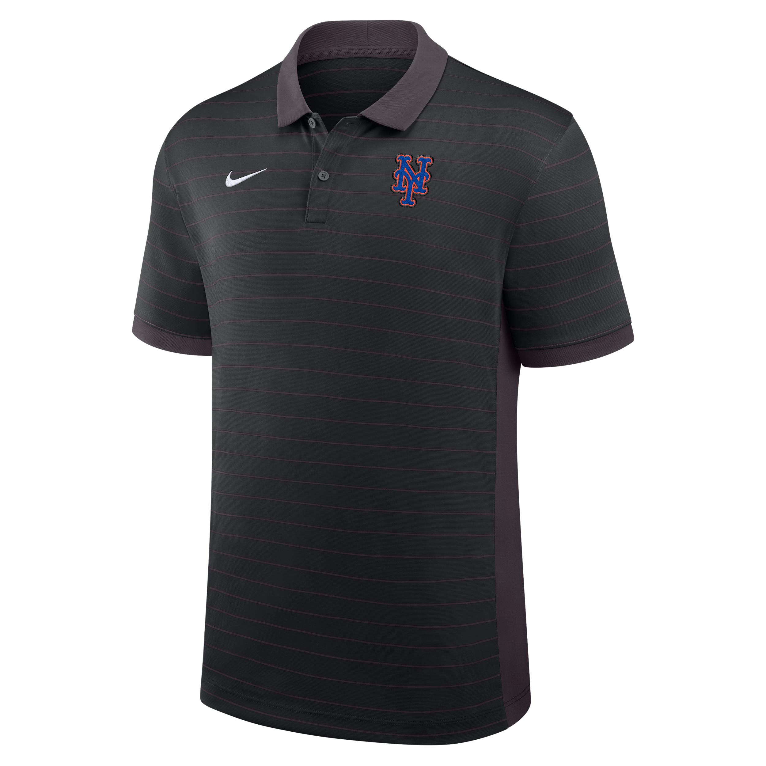 New York Mets Authentic Collection Striped Victory Nike Men's Dri-FIT MLB Polo by NIKE