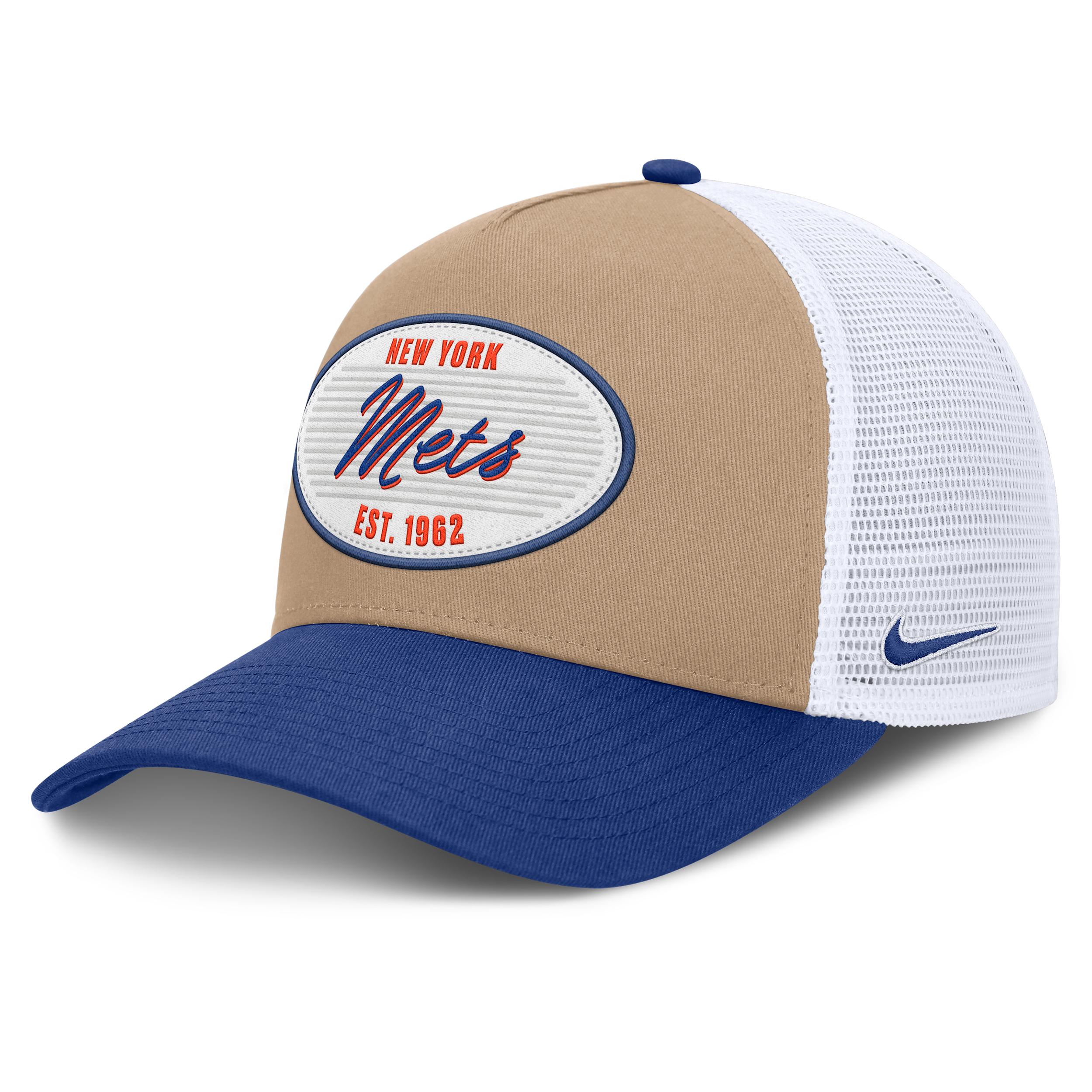 New York Mets Rise Nike Men's MLB A-Frame Trucker Adjustable Hat by NIKE