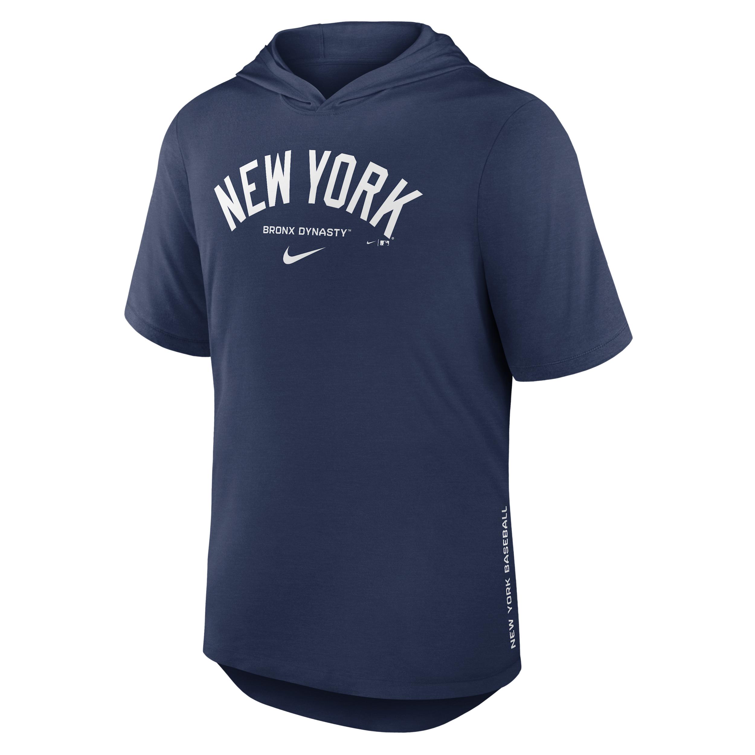 New York Yankees Arched Wordmark Nike Men's Dri-FIT MLB Hooded T-Shirt by NIKE