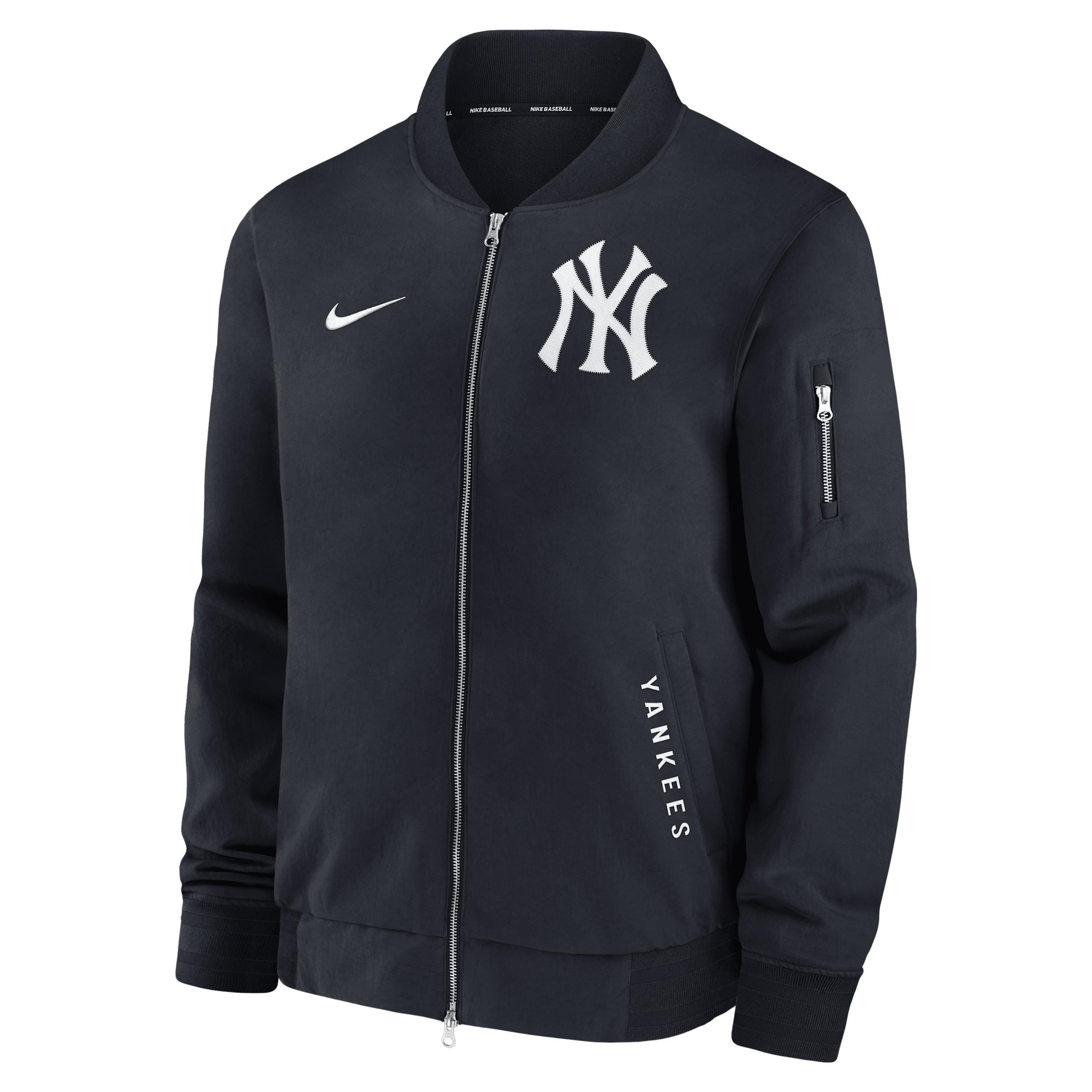 New York Yankees Authentic Collection Dugout Nike Men's MLB Full-Zip Bomber Jacket by NIKE