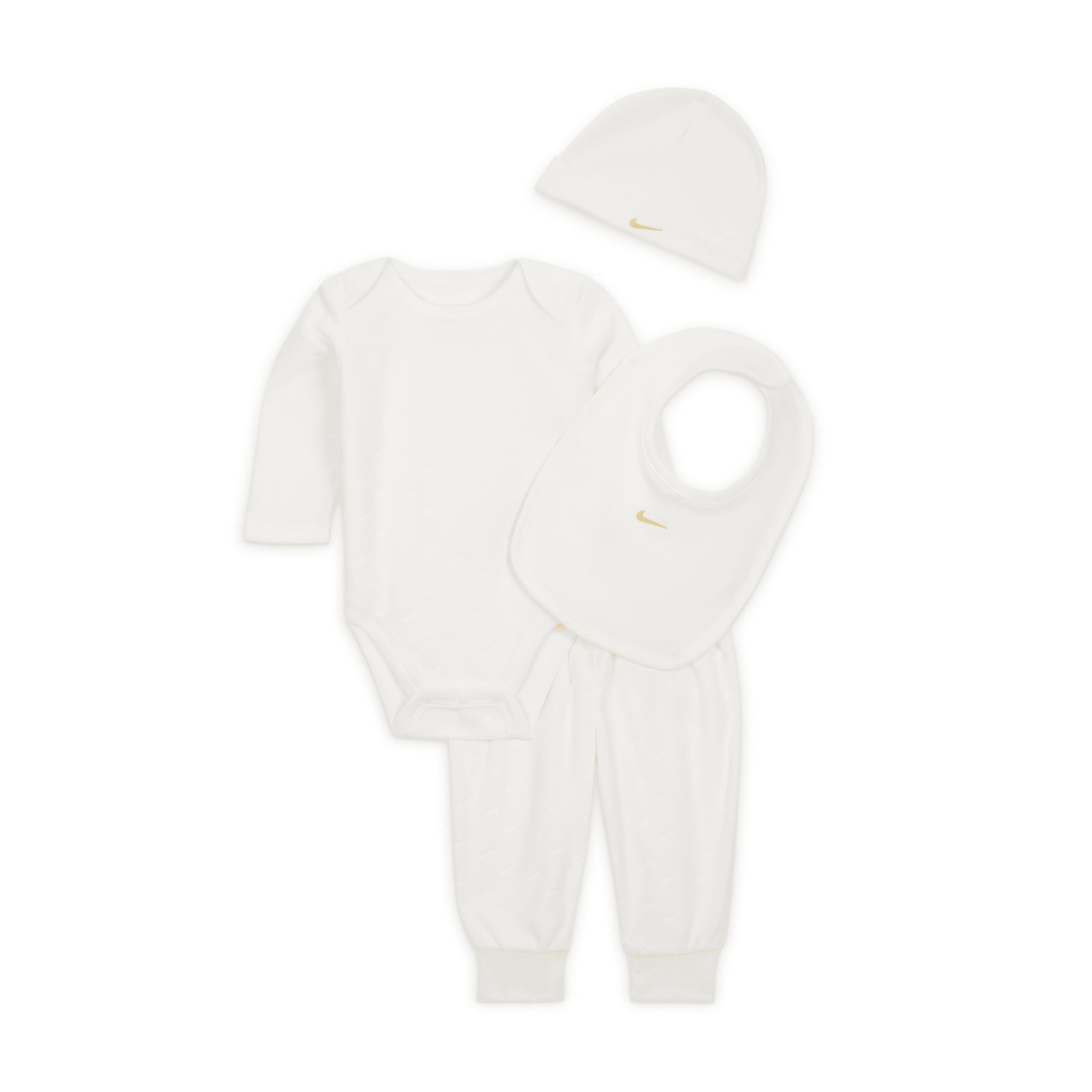 Nike 4-Piece Velour Embossed Swoosh Boxed Set Baby 4-Piece Bodysuit Set by NIKE