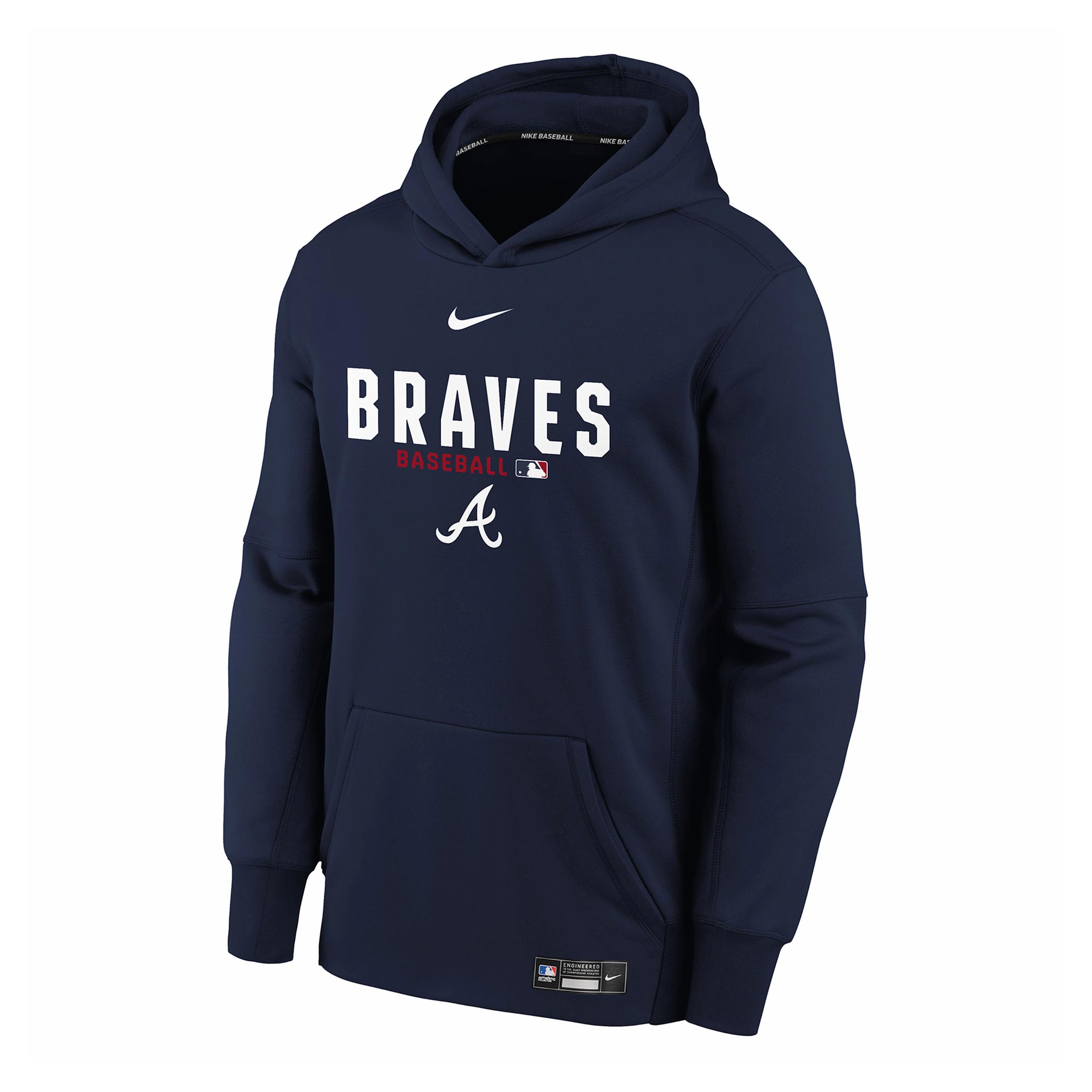 Nike Atlanta Braves Authentic Collection Big Kid's Therma-FIT MLB Hoodie by NIKE