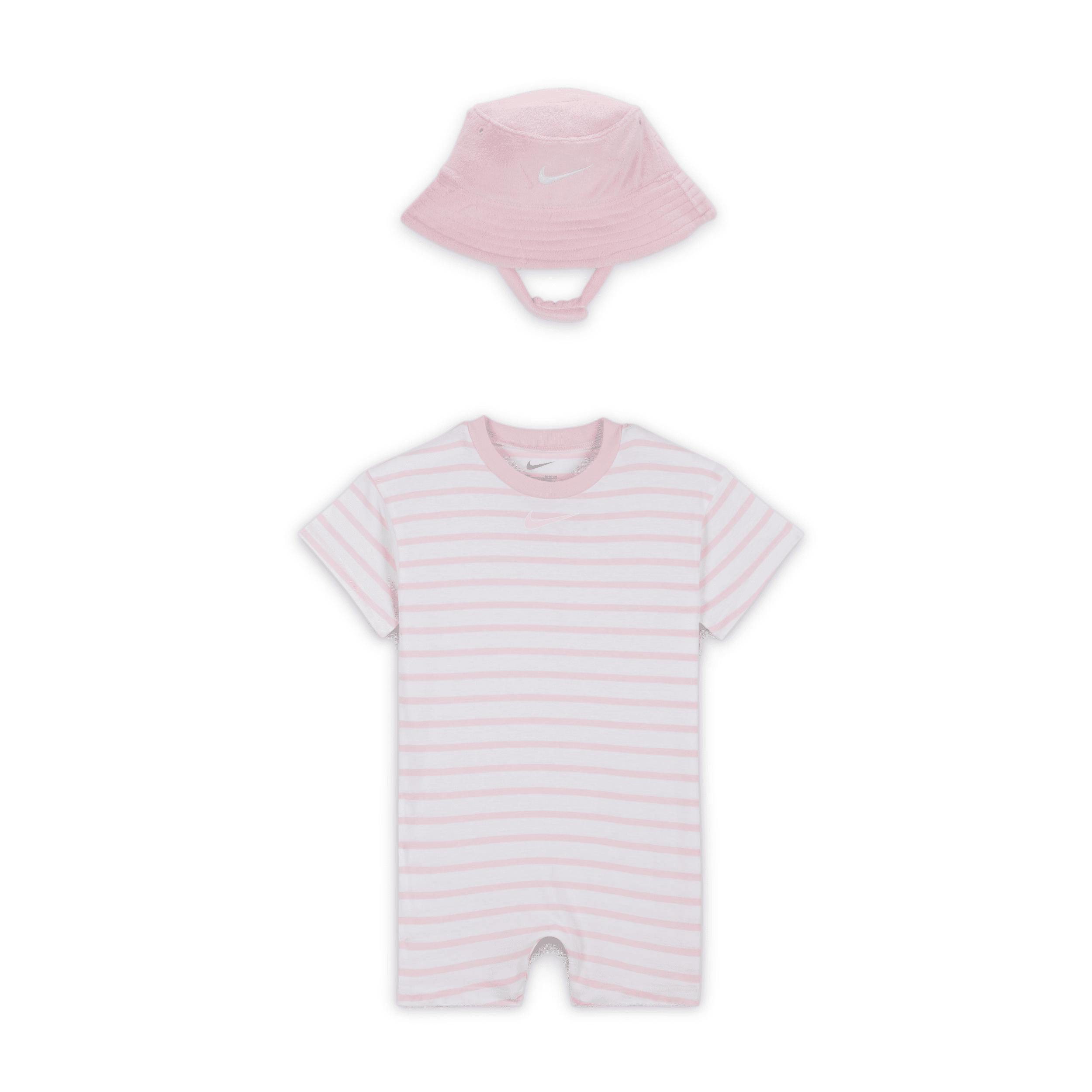Nike Baby (12-24M) Short Sleeve Romper with Bucket Hat by NIKE
