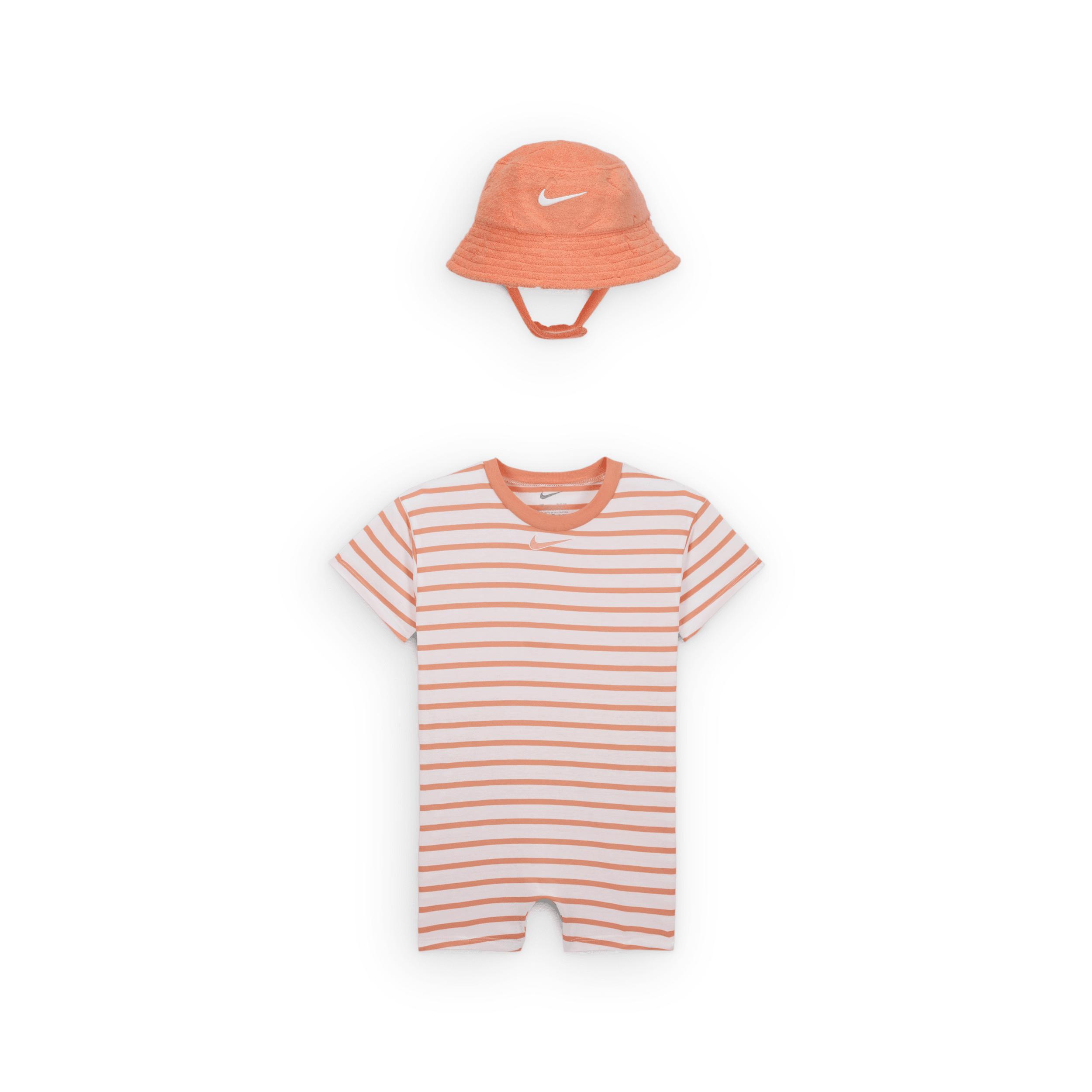 Nike Baby (12-) Short Sleeve Romper with Bucket Hat by NIKE