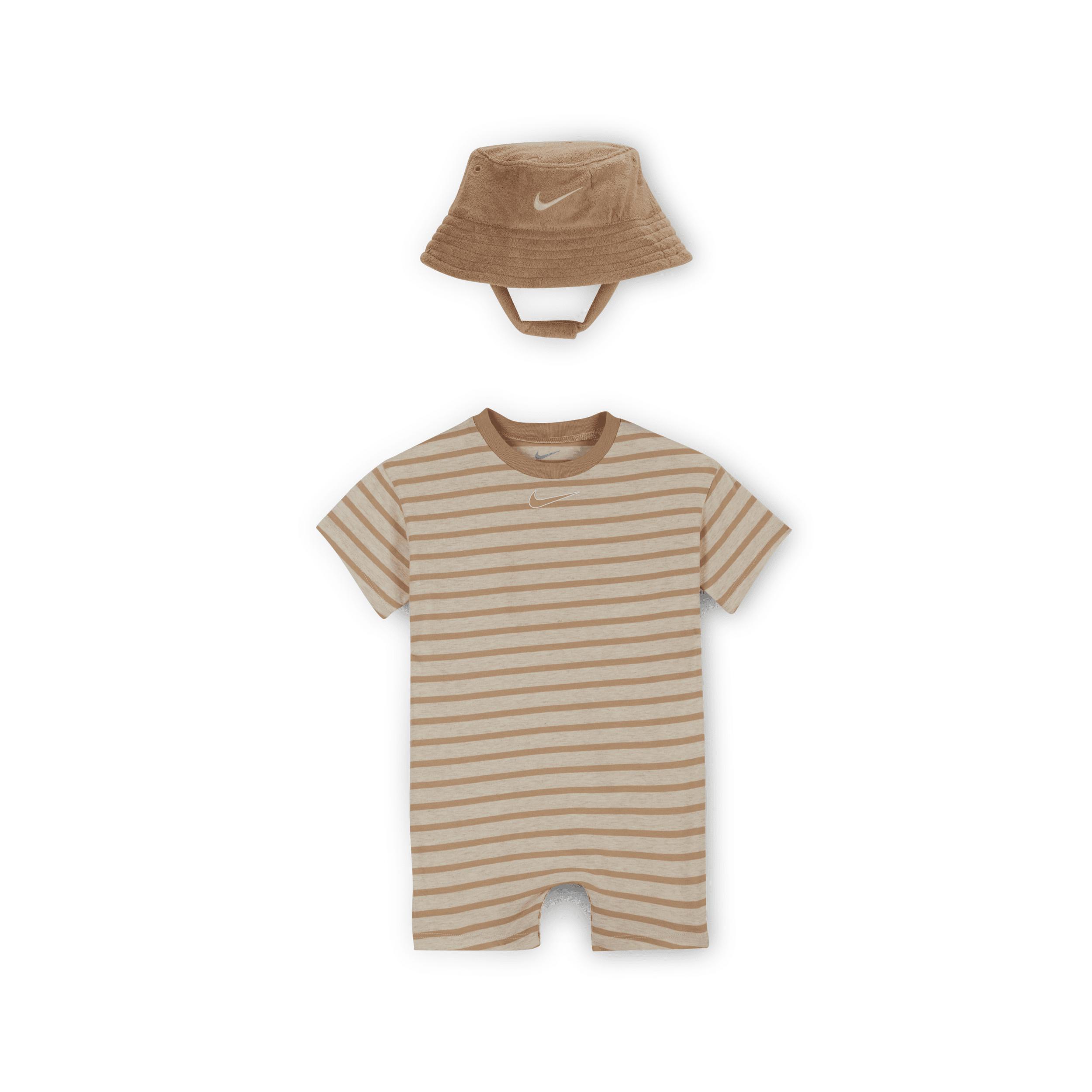 Nike Baby (12-) Short Sleeve Romper with Bucket Hat by NIKE