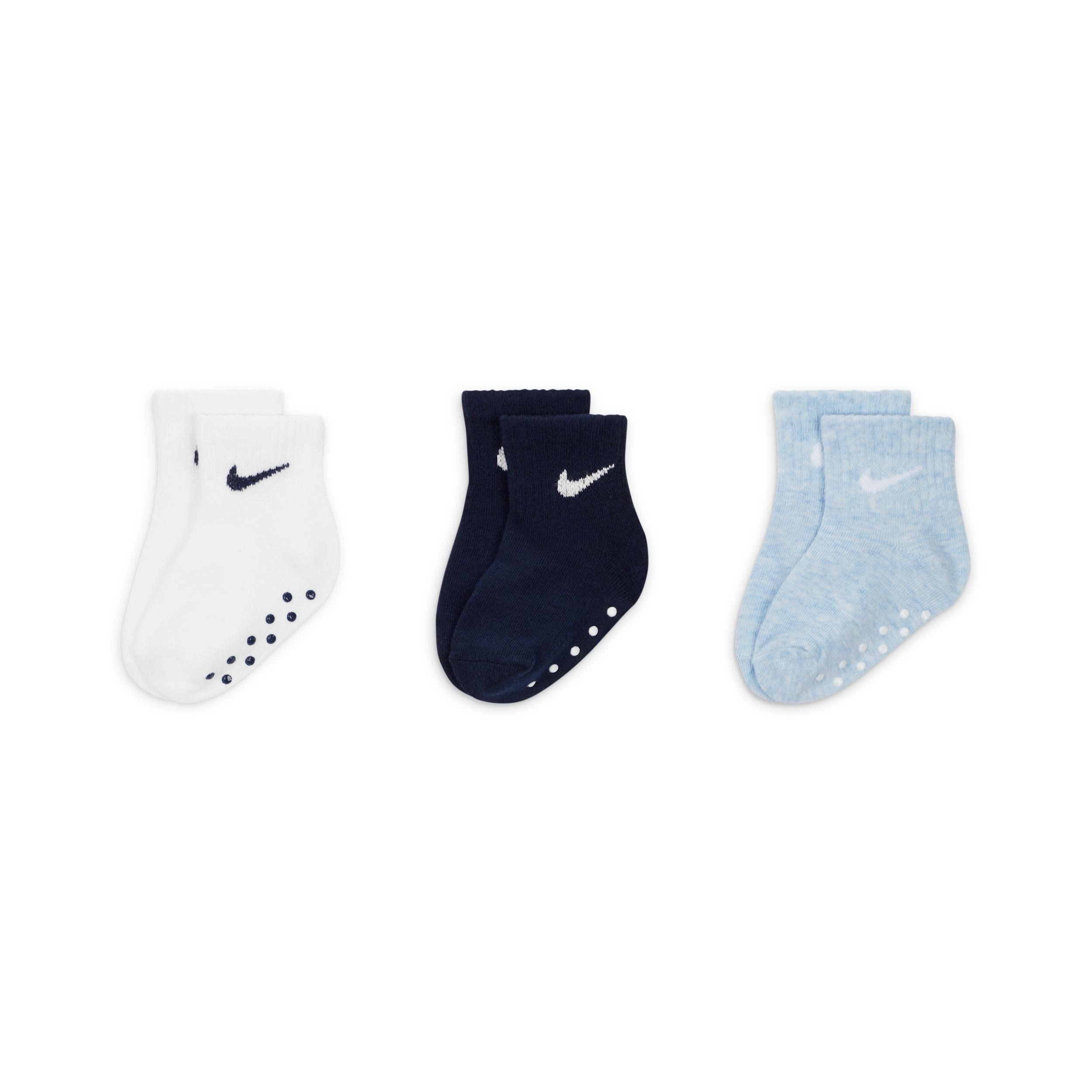 Nike Baby Core Swoosh Gripper Socks (3 Pairs) by NIKE