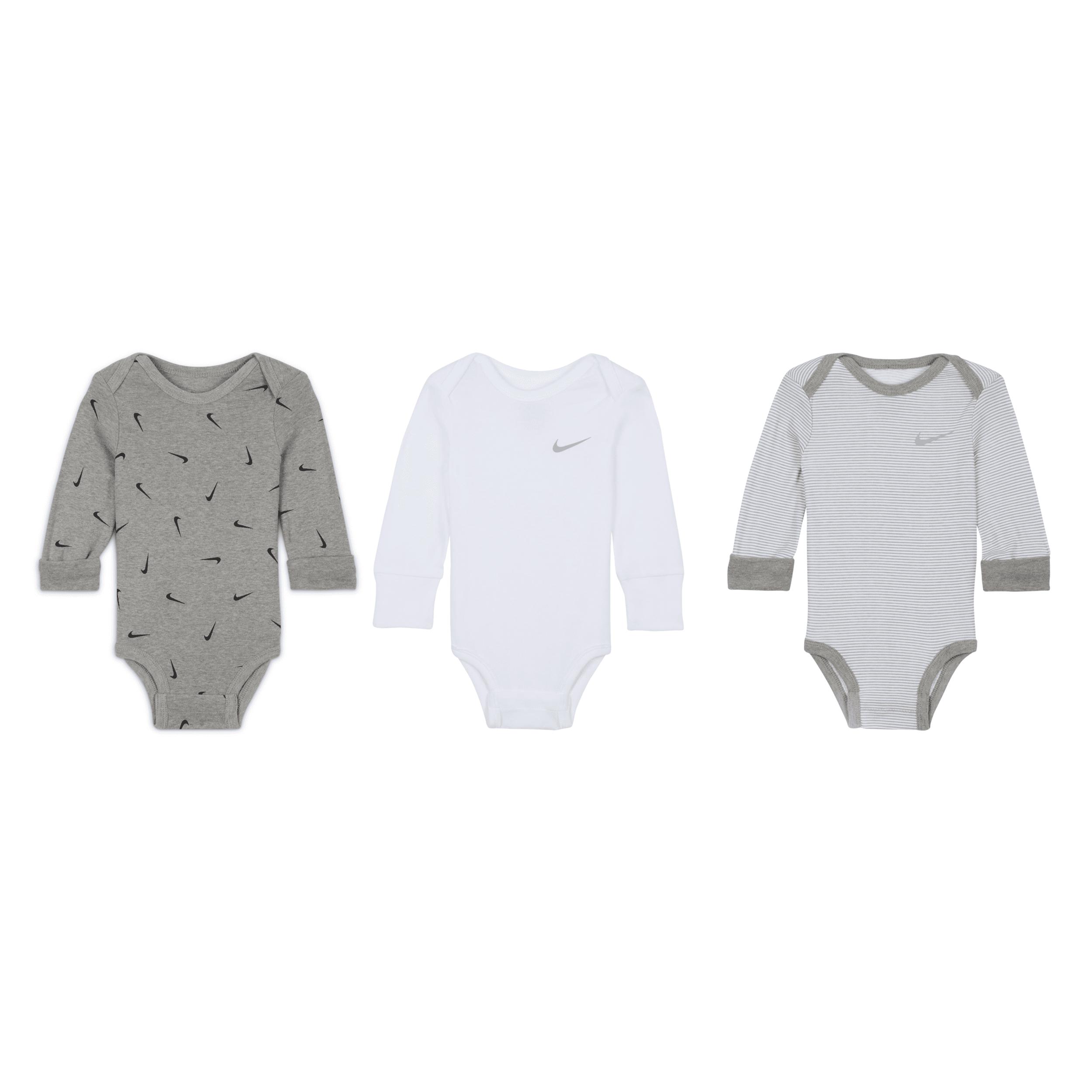 Nike Baby Essentials Baby (0-9M) Long Sleeve Bodysuits (3 Pack) by NIKE