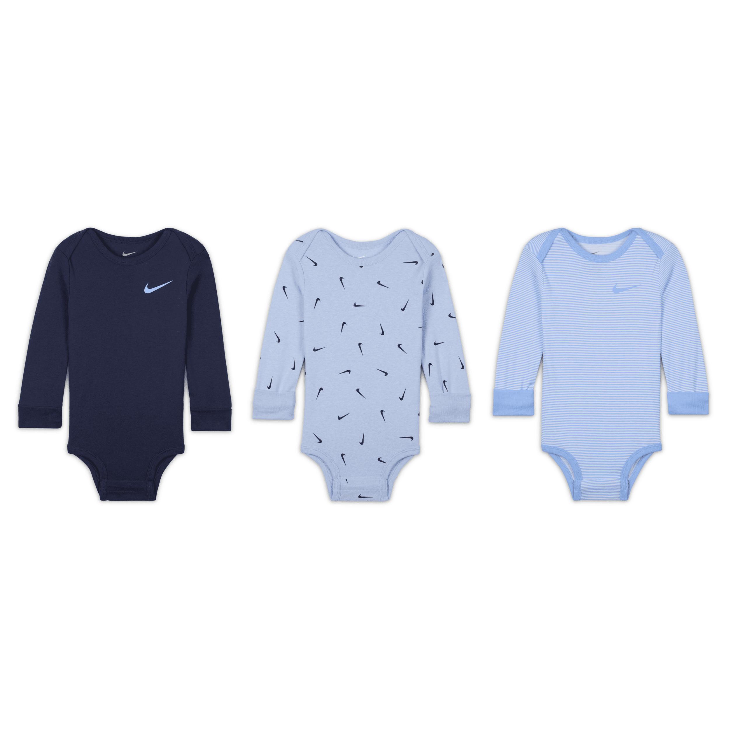 Nike Baby Essentials Baby (12-24M) Long Sleeve Bodysuits (3 Pack) by NIKE