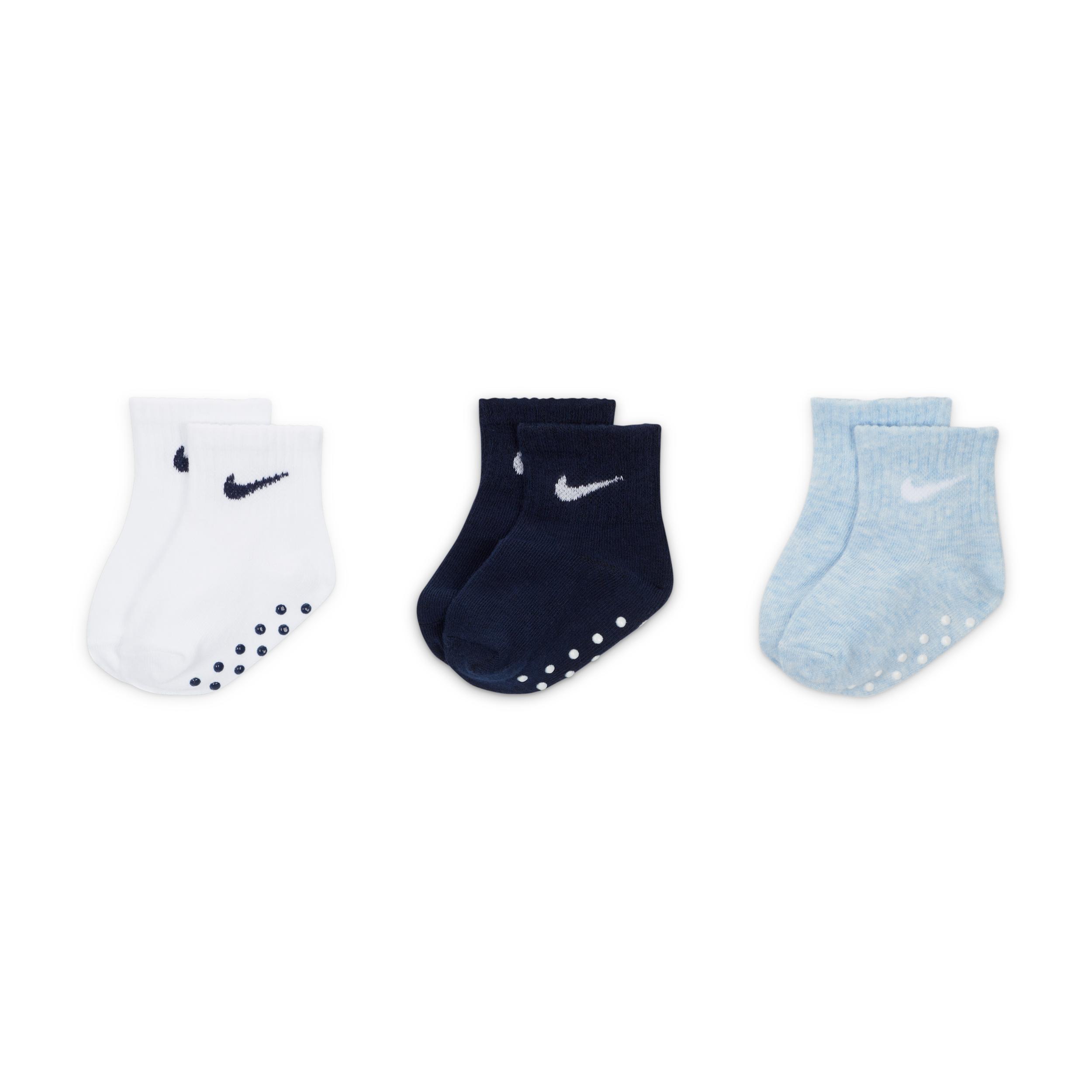 Nike Baby Swoosh Ankle Gripper Socks (3-Pairs) by NIKE
