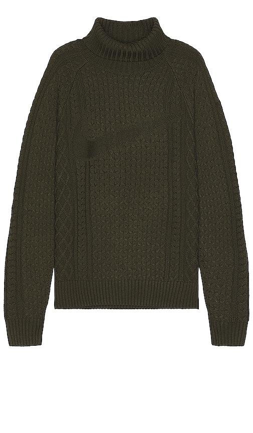 Nike Cable Knit Turtleneck in Dark Green by NIKE