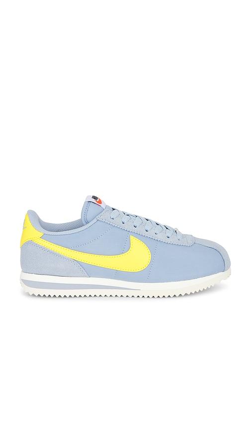 Nike Cortez Textile Sneaker in Baby Blue by NIKE Nike Cortez Textile Sneaker in Baby Blue by NIKE