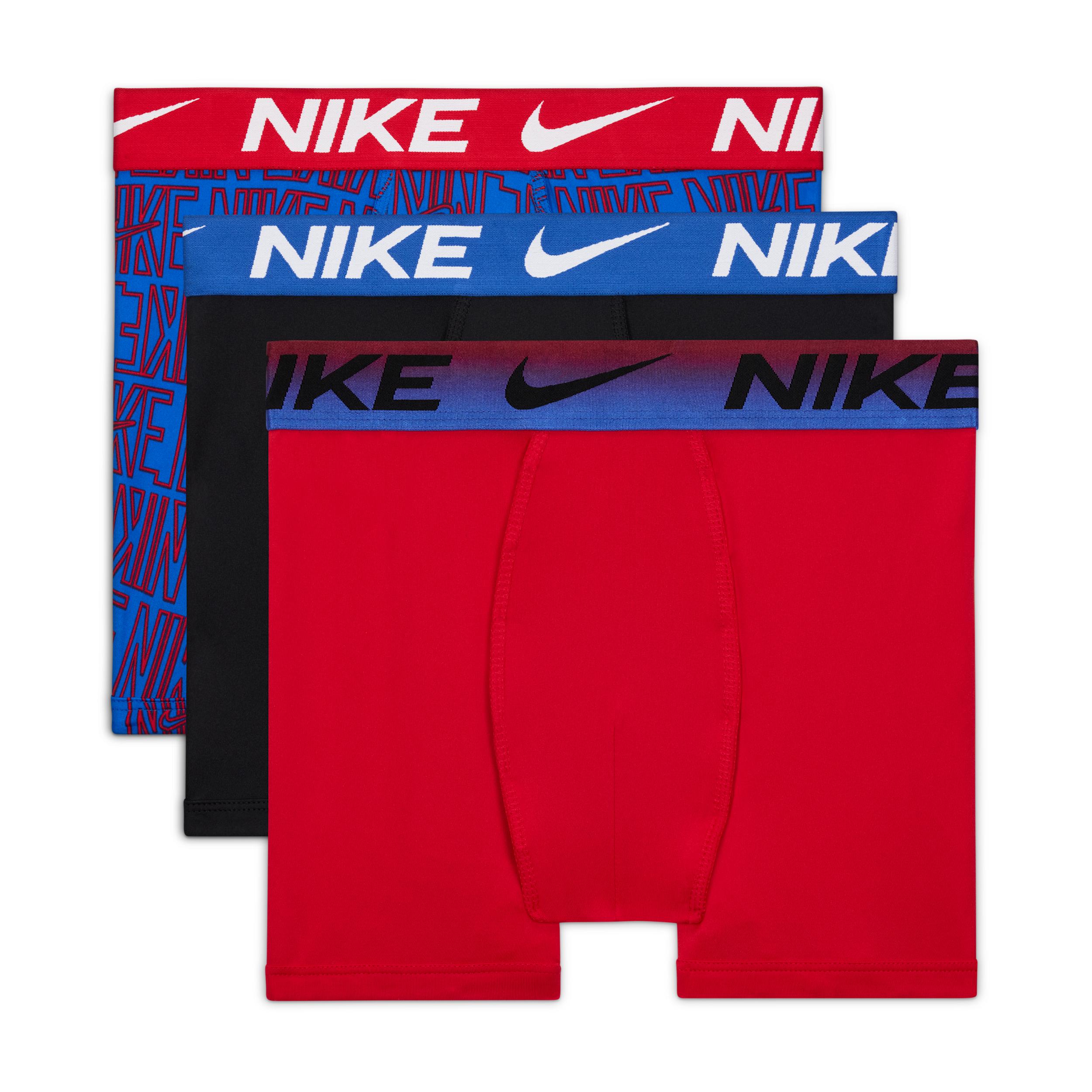 Nike Dri-FIT Essentials Big Kids' Printed Boxer Briefs (3-Pack) by undefined