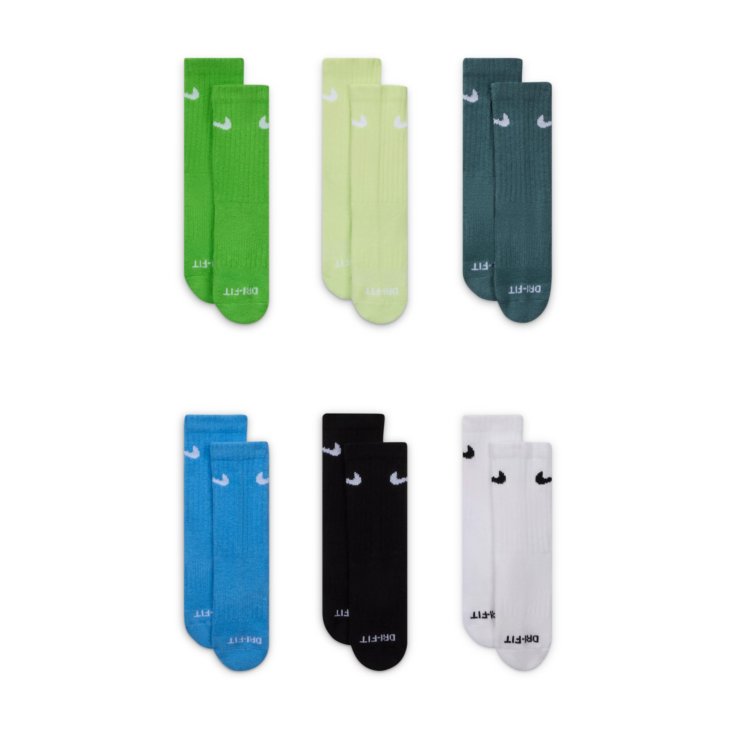 Nike Dri-FIT Performance Basics Little Kids' Crew Socks (6 Pairs) by NIKE