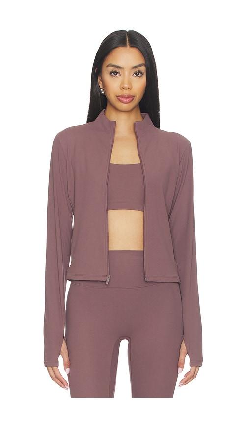 Nike Dri Fit Full Zip Long Sleeve Top in Mauve by NIKE