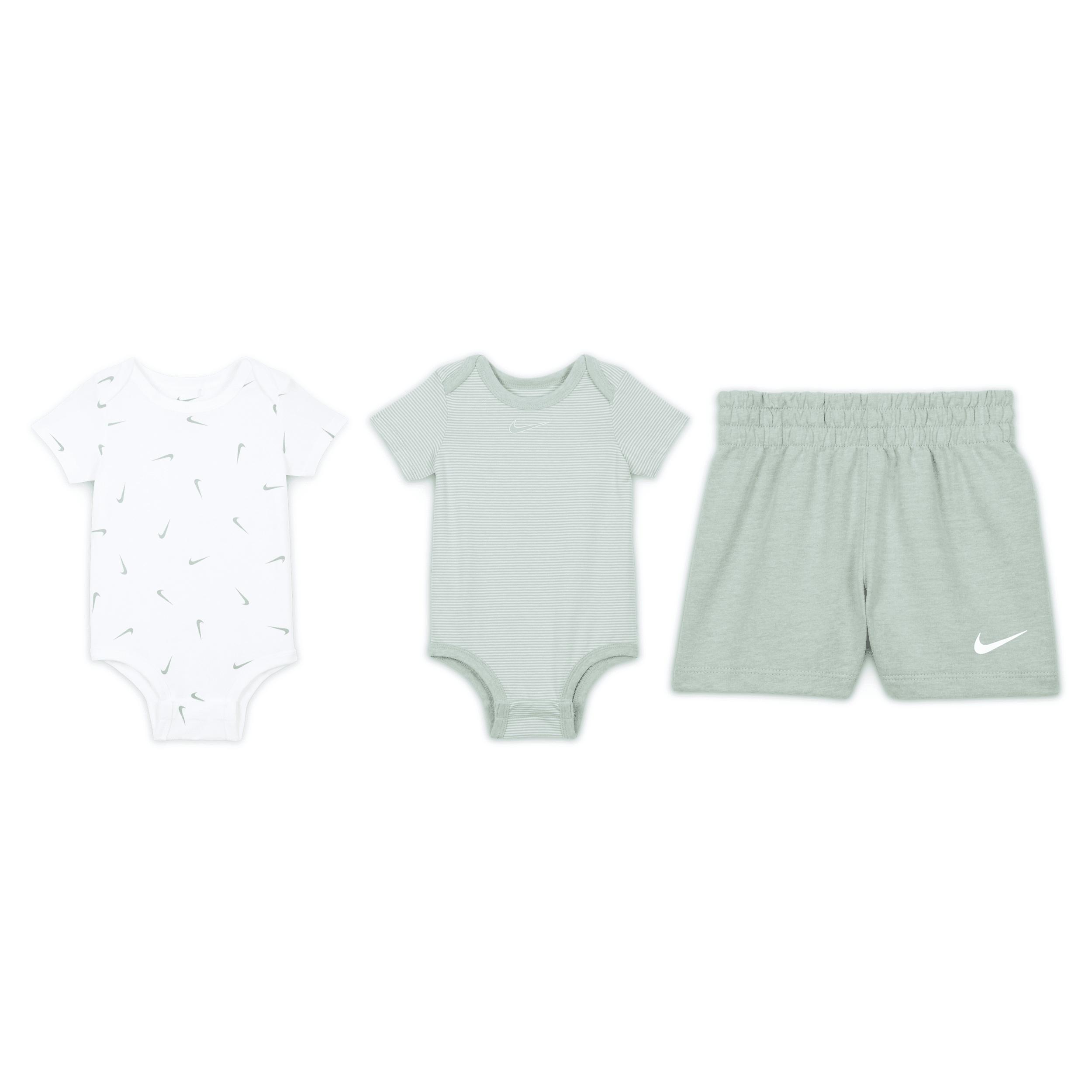 Nike Essentials Baby (0-9M) 3-Piece Striped Swooshfetti Set by NIKE