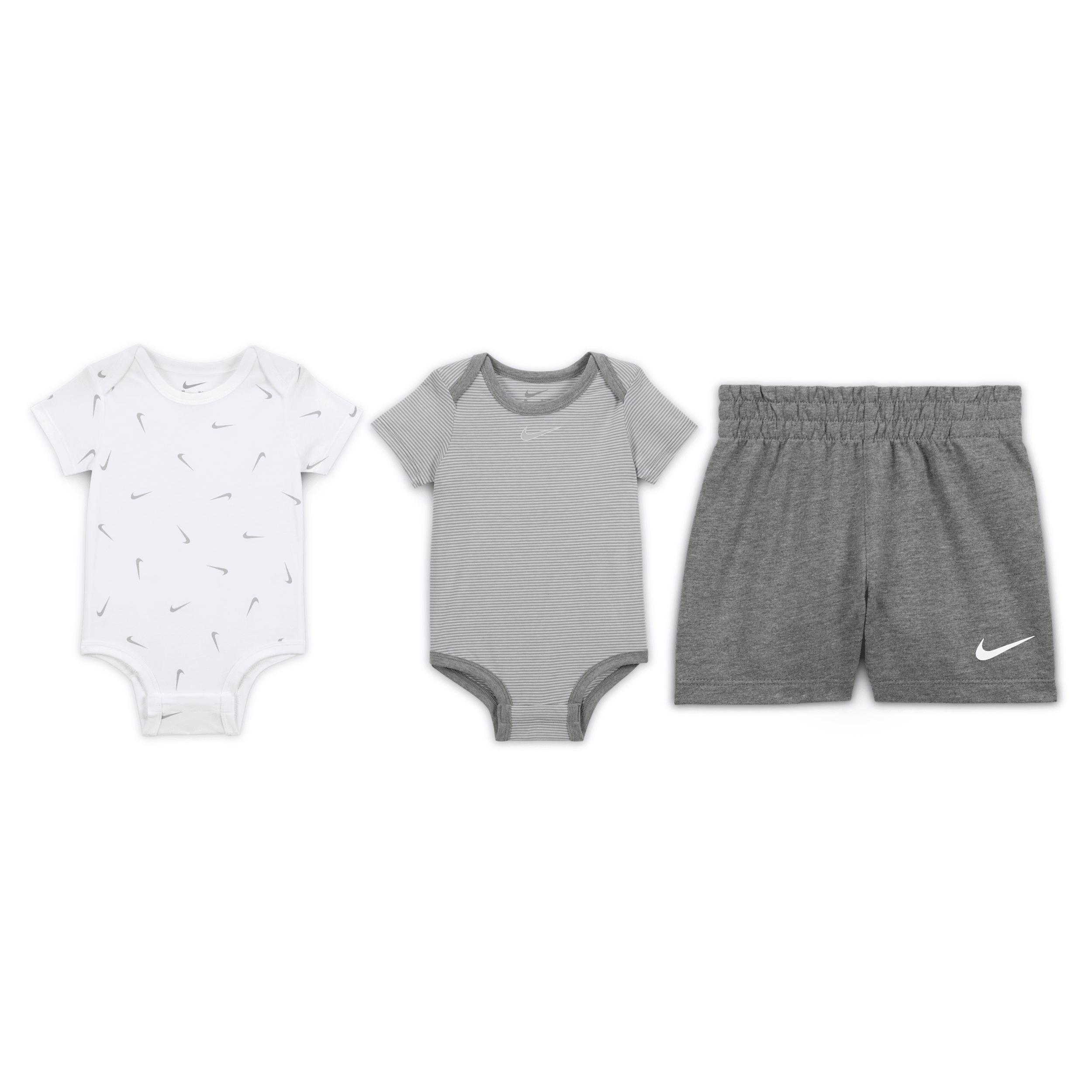 Nike Essentials Baby (0-9M) 3-Piece Striped Swooshfetti Set by NIKE