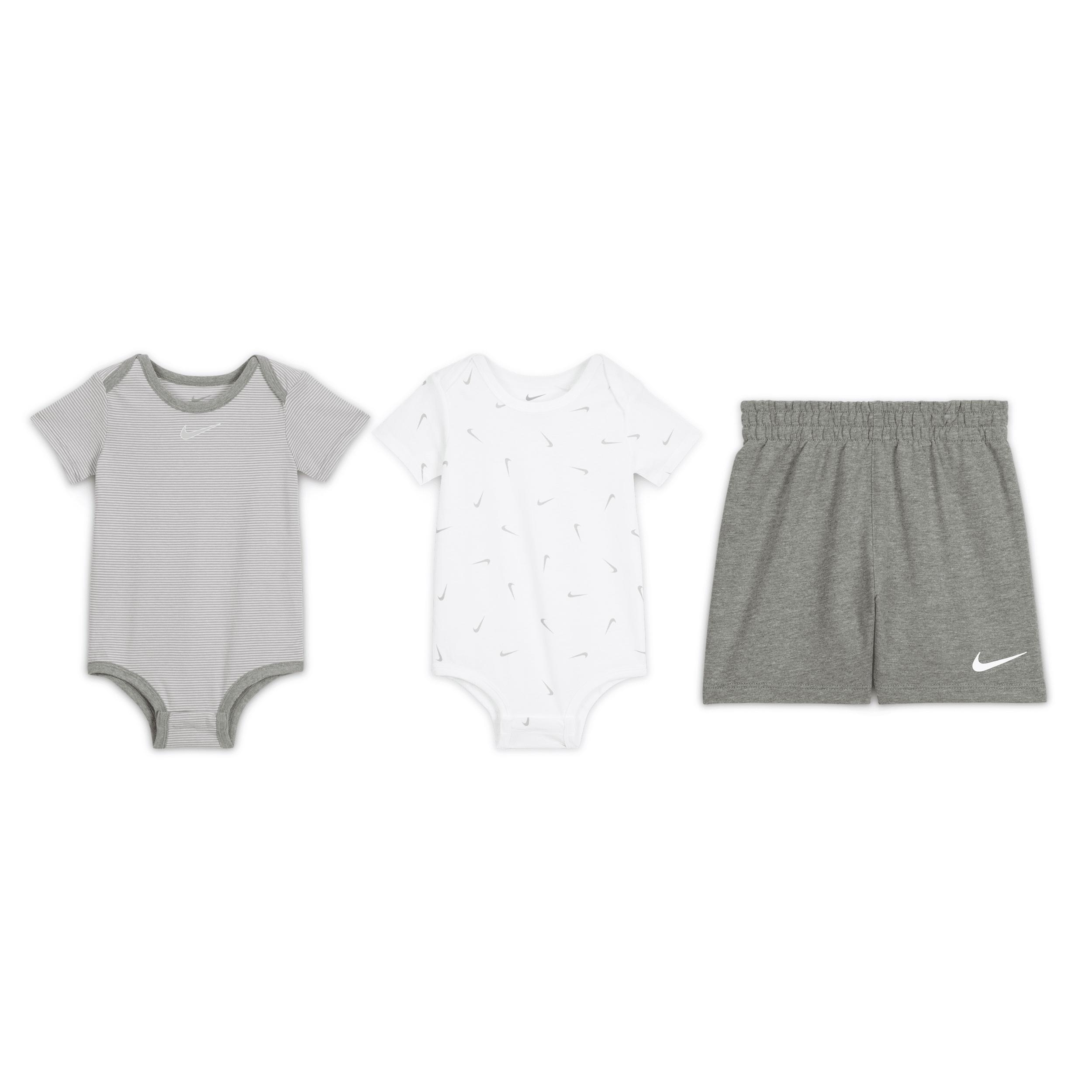 Nike Essentials Baby (12-24M) 3-Piece Striped Swooshfetti Set by NIKE Nike Essentials Baby (12-24M) 3-Piece Striped Swooshfetti Set by NIKE