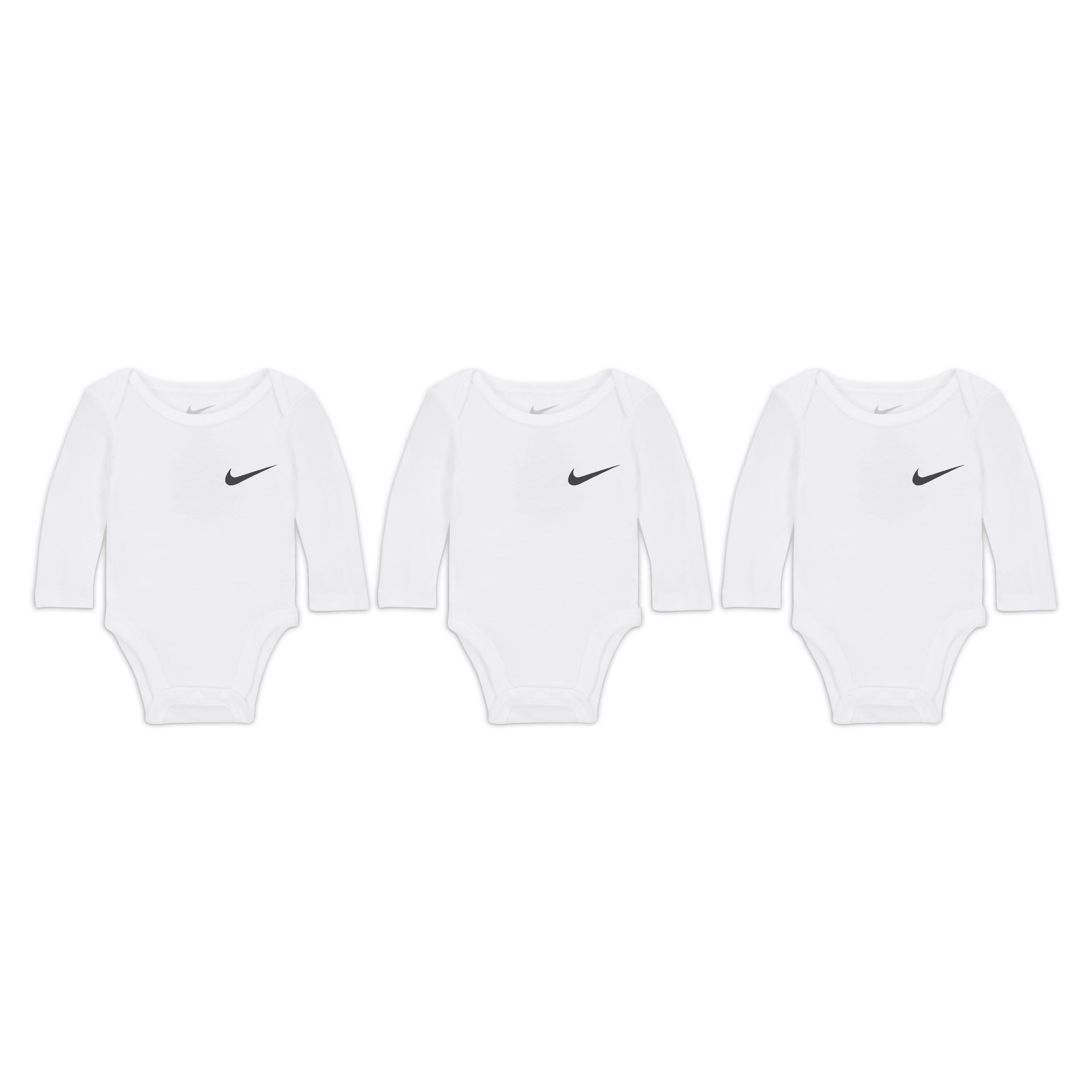 Nike Essentials Baby 3-Pack Long Sleeve Bodysuits by NIKE