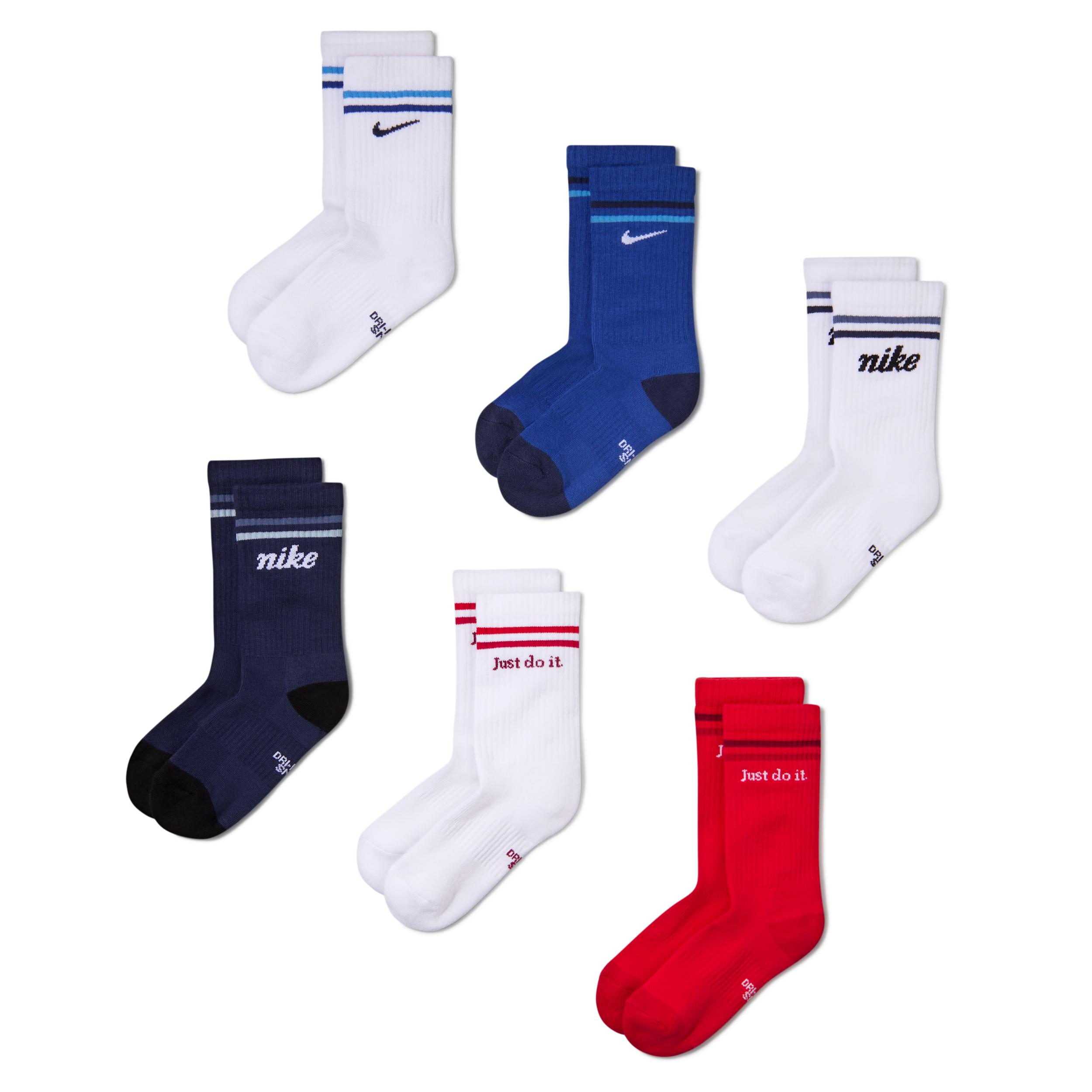 Nike Everyday Kids' Cushioned Crew Socks (6 Pairs) by NIKE
