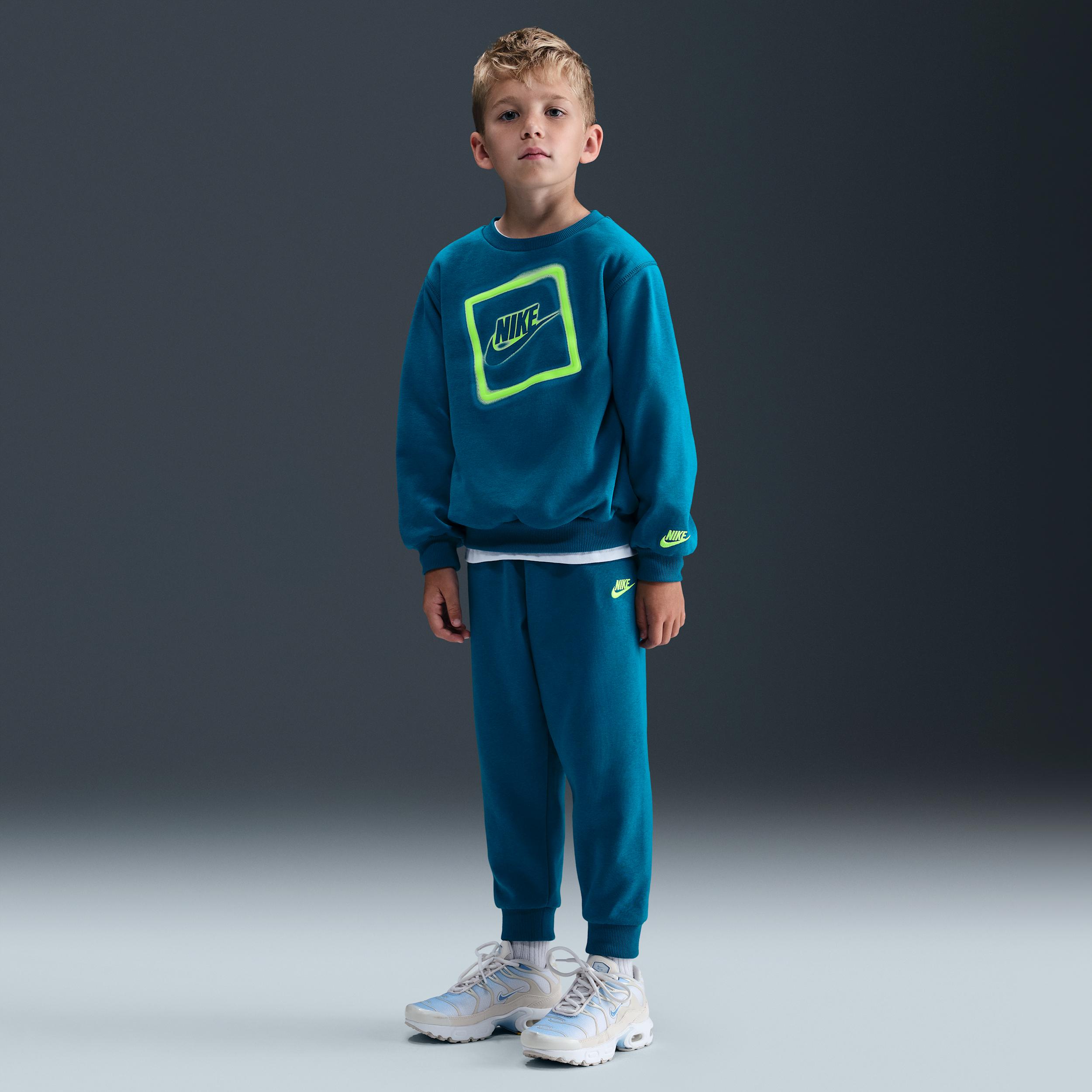 Nike Glow With Me Little Kids' Lightweight Fleece 2-Piece Crew Set by NIKE