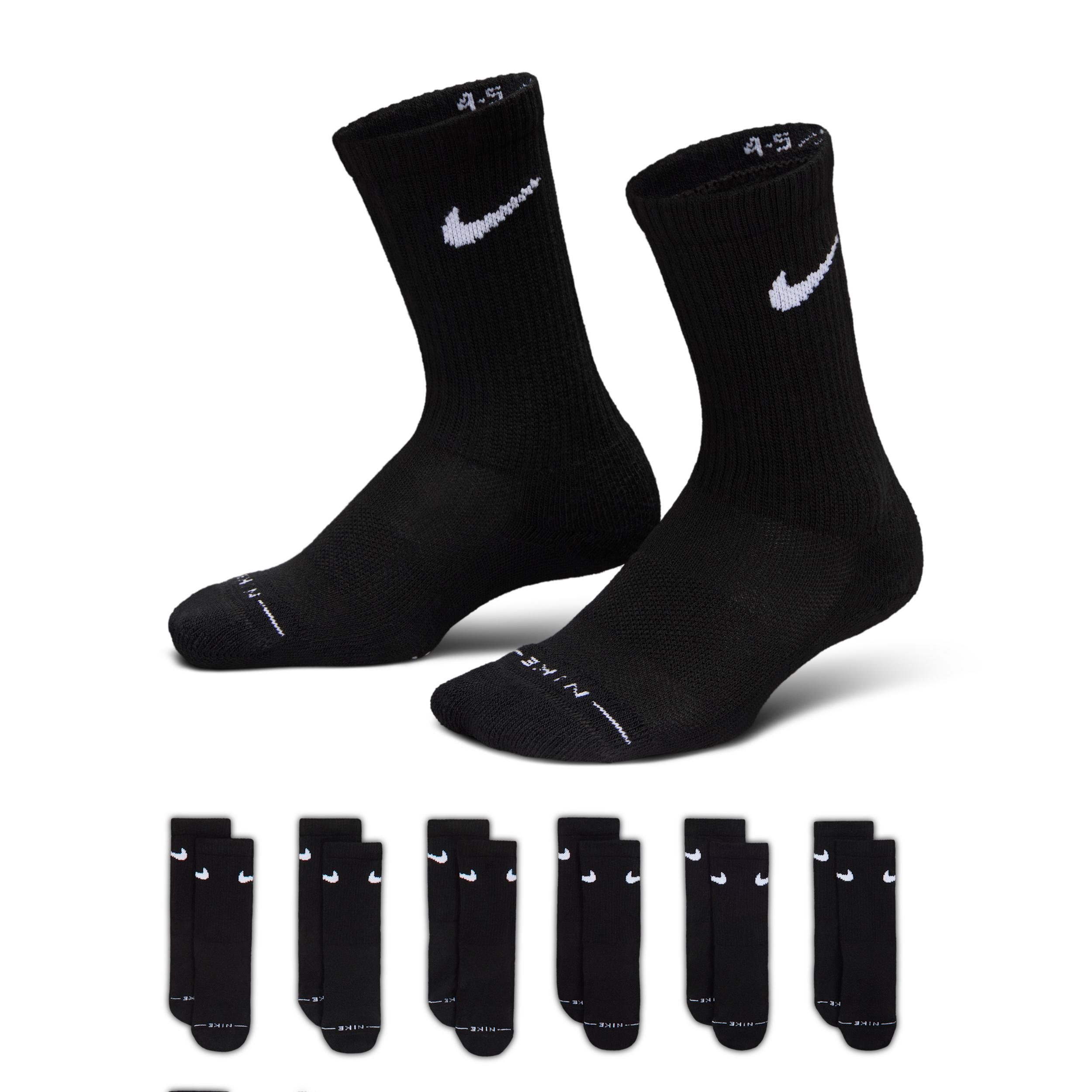 Nike Kids' Dri-FIT Elevated Everyday Crew Socks (6 Pairs) by NIKE