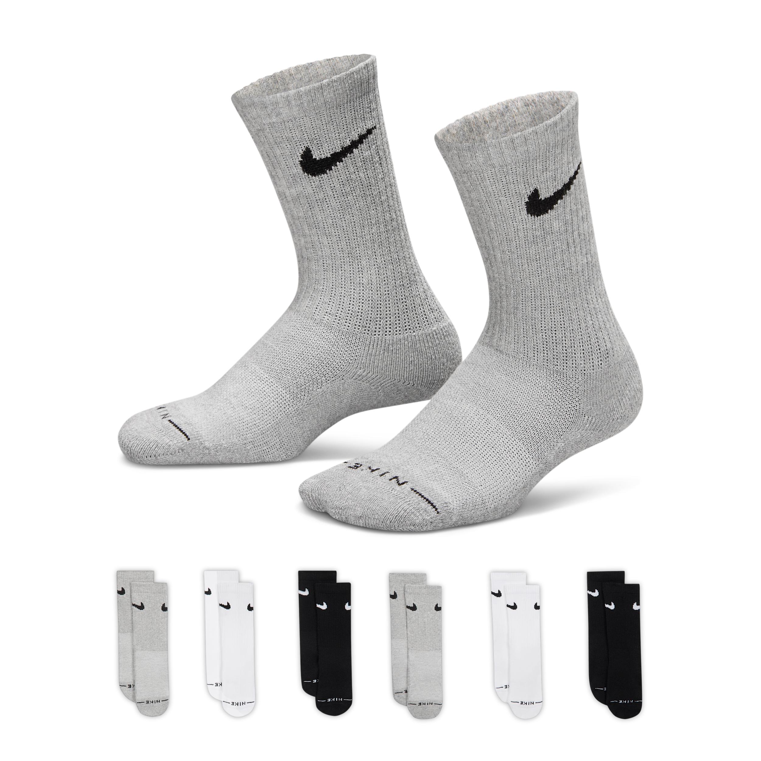 Nike Kids' Dri-FIT Elevated Everyday Crew Socks (6 Pairs) by NIKE
