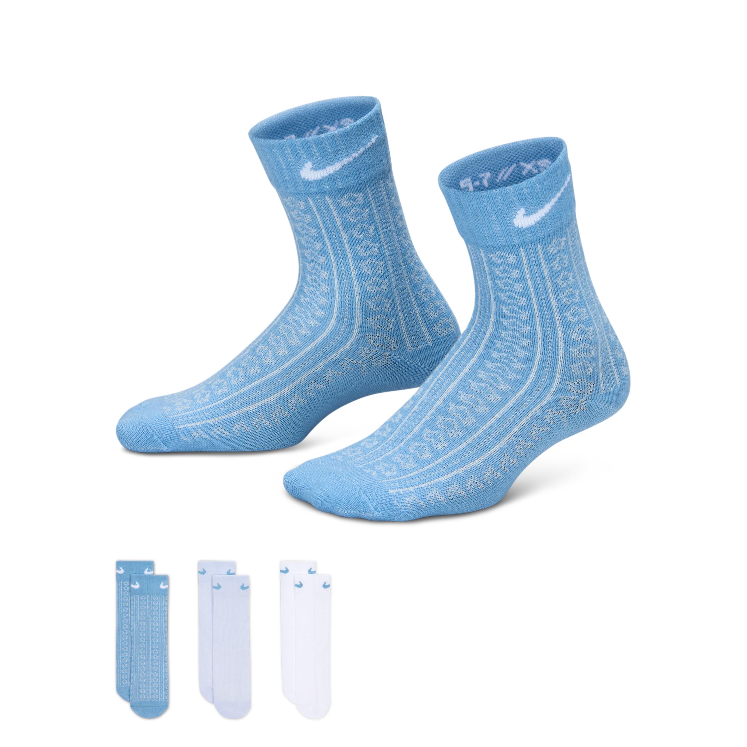 Nike Kids' Easy Breezy Pointelle Socks (3 Pairs) by NIKE