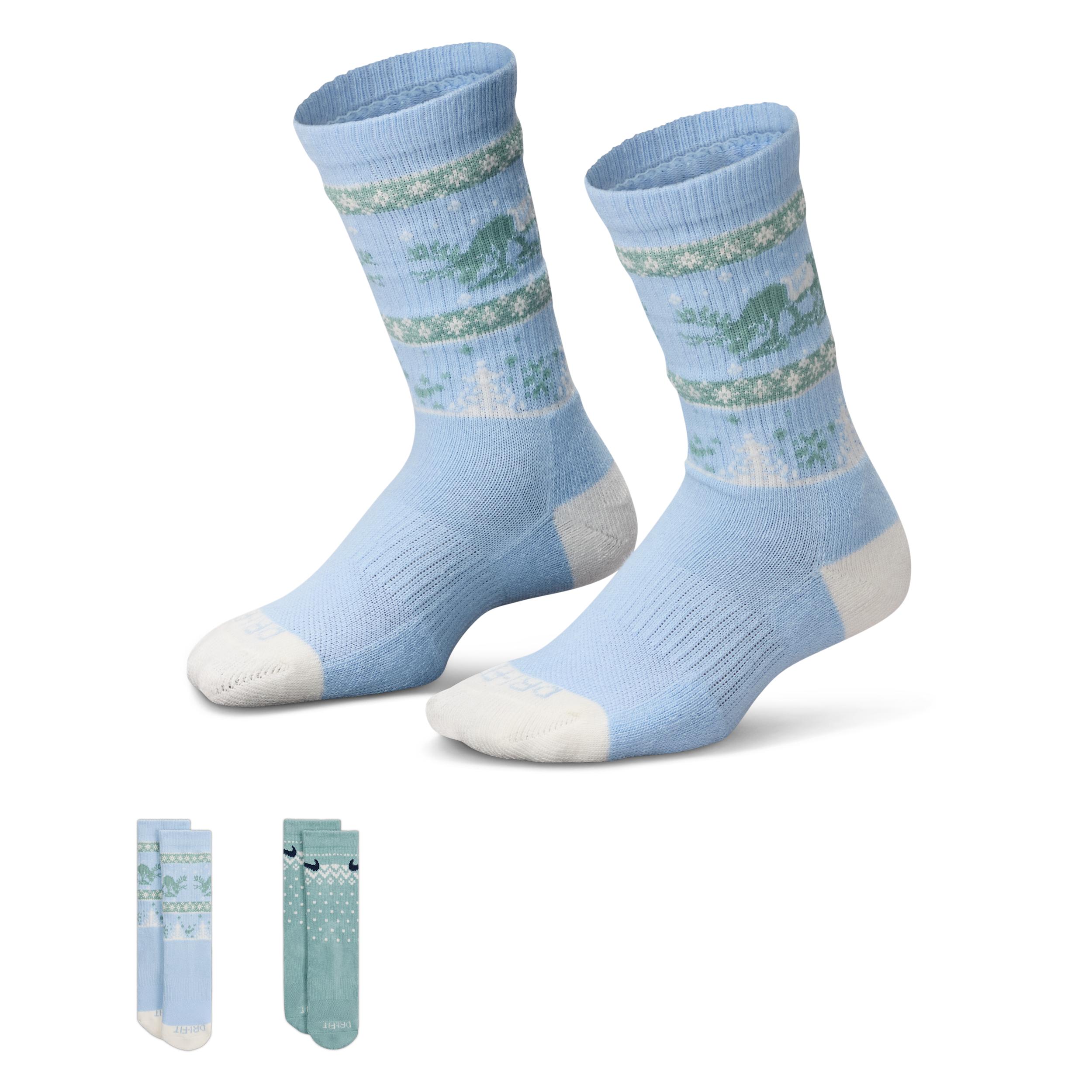 Nike Little Kids' Dri-FIT Fairisle Crew Socks (2 Pairs) by NIKE Nike Little Kids' Dri-FIT Fairisle Crew Socks (2 Pairs) by NIKE