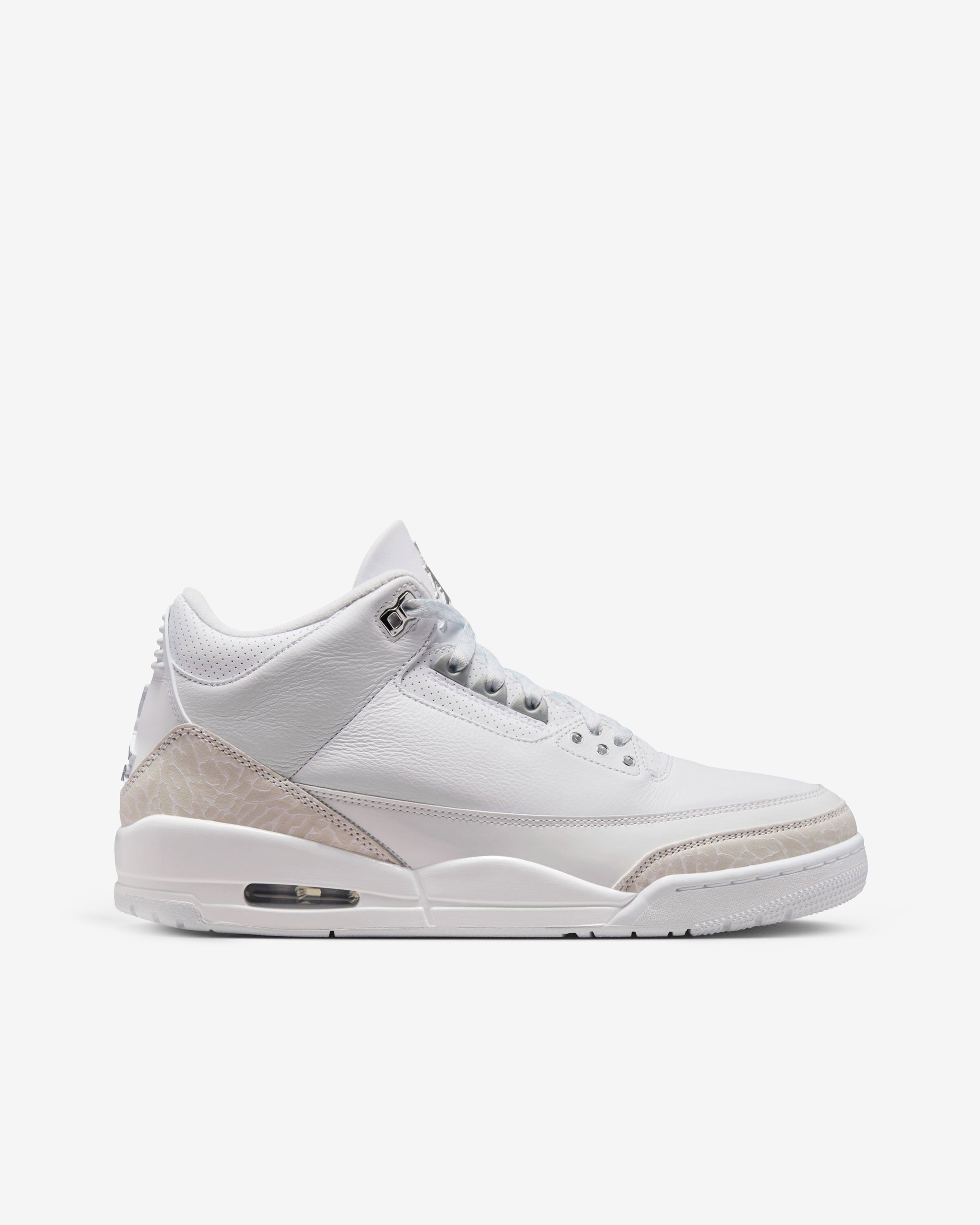 Nike - Men's Air Jordan 3 Retro Sneakers - (White/Silver) by NIKE